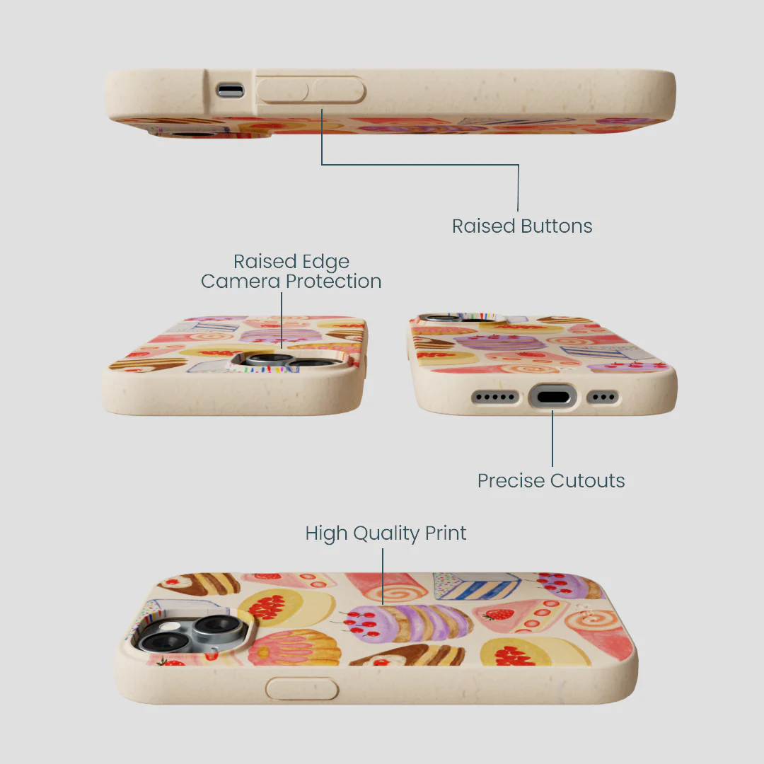 Seashell Crayon Pastries iPhone 15 Case - Image 3