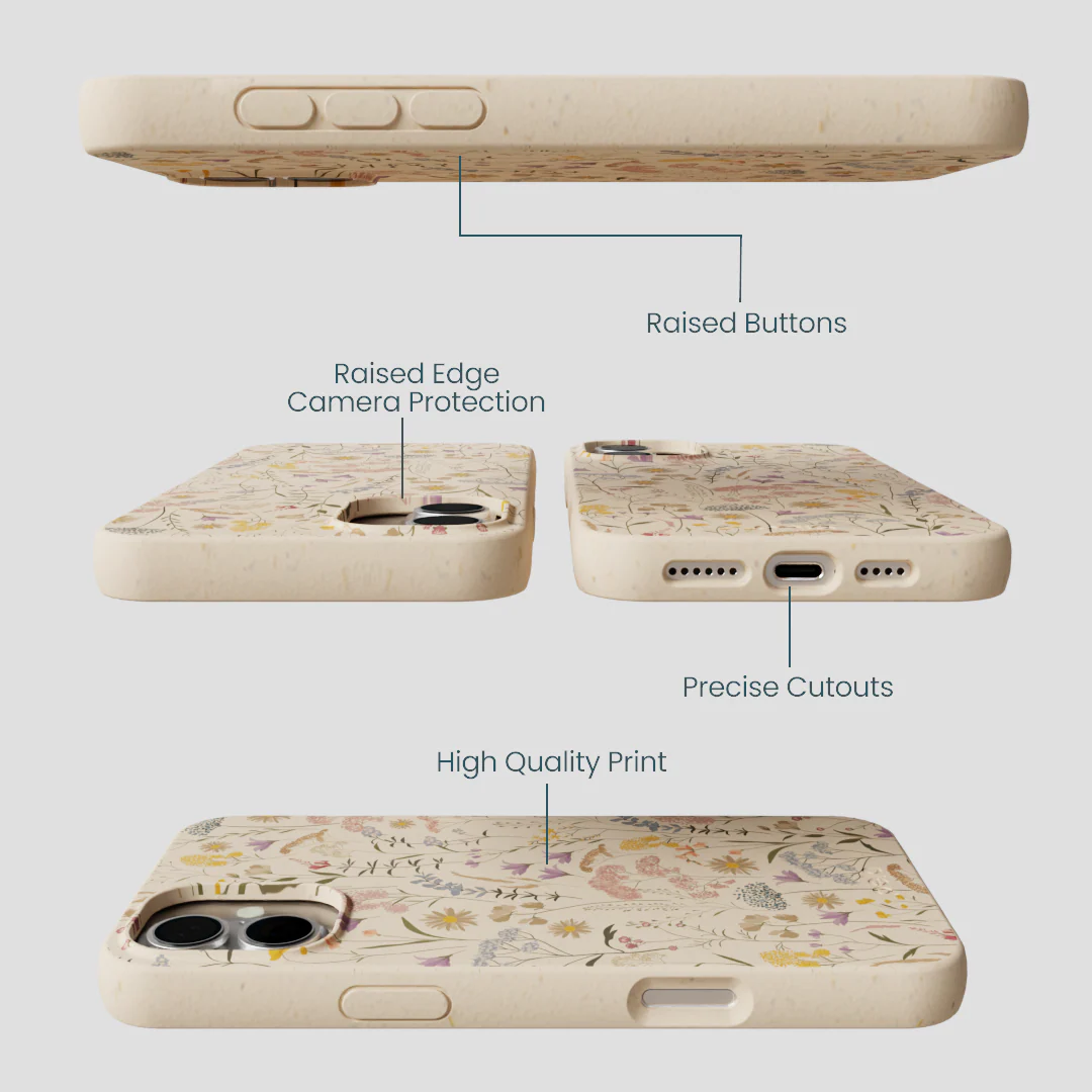 Seashell Dusty Petals iPhone 16 Plus Case - Image 3