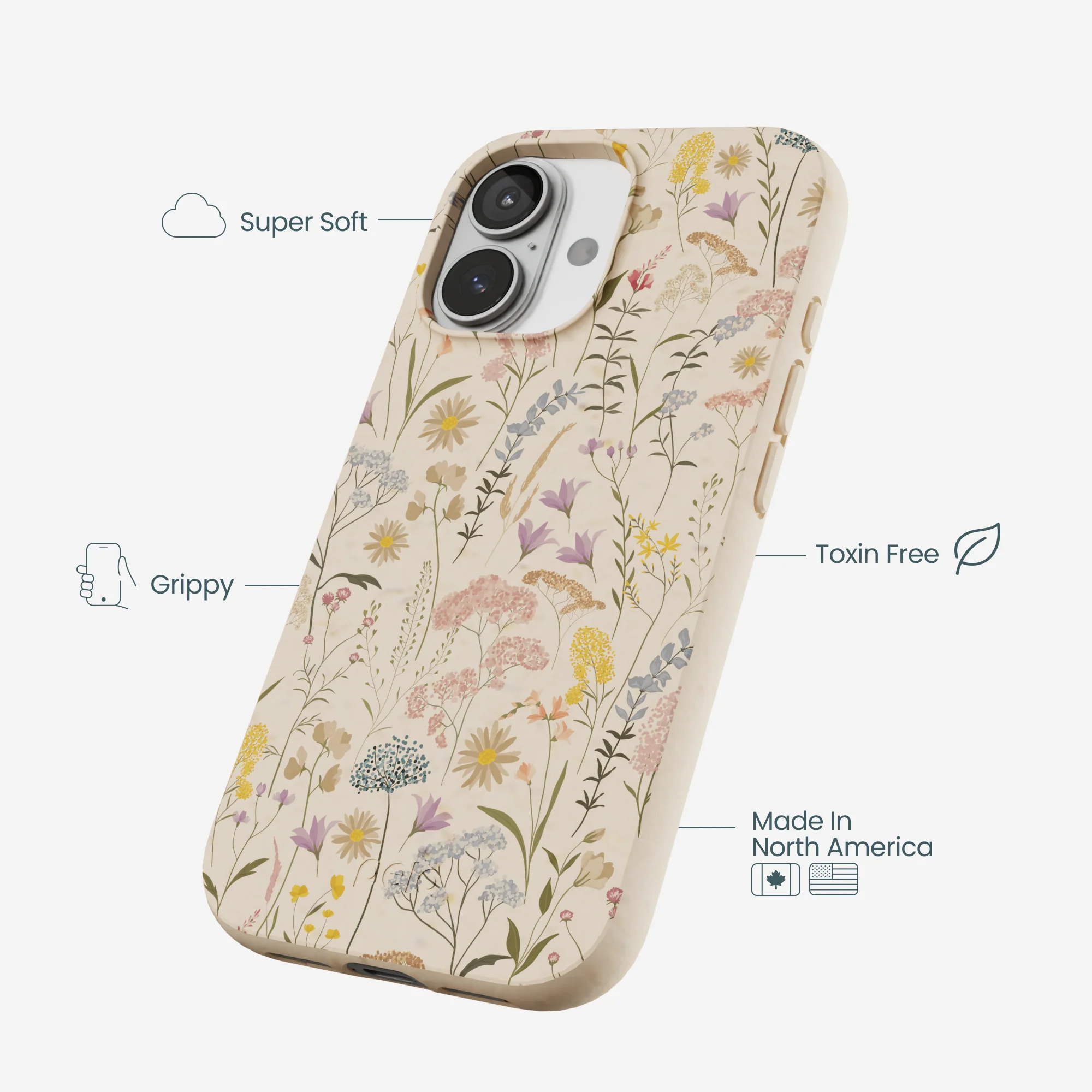 Seashell Dusty Petals iPhone 17 Case - Image 4