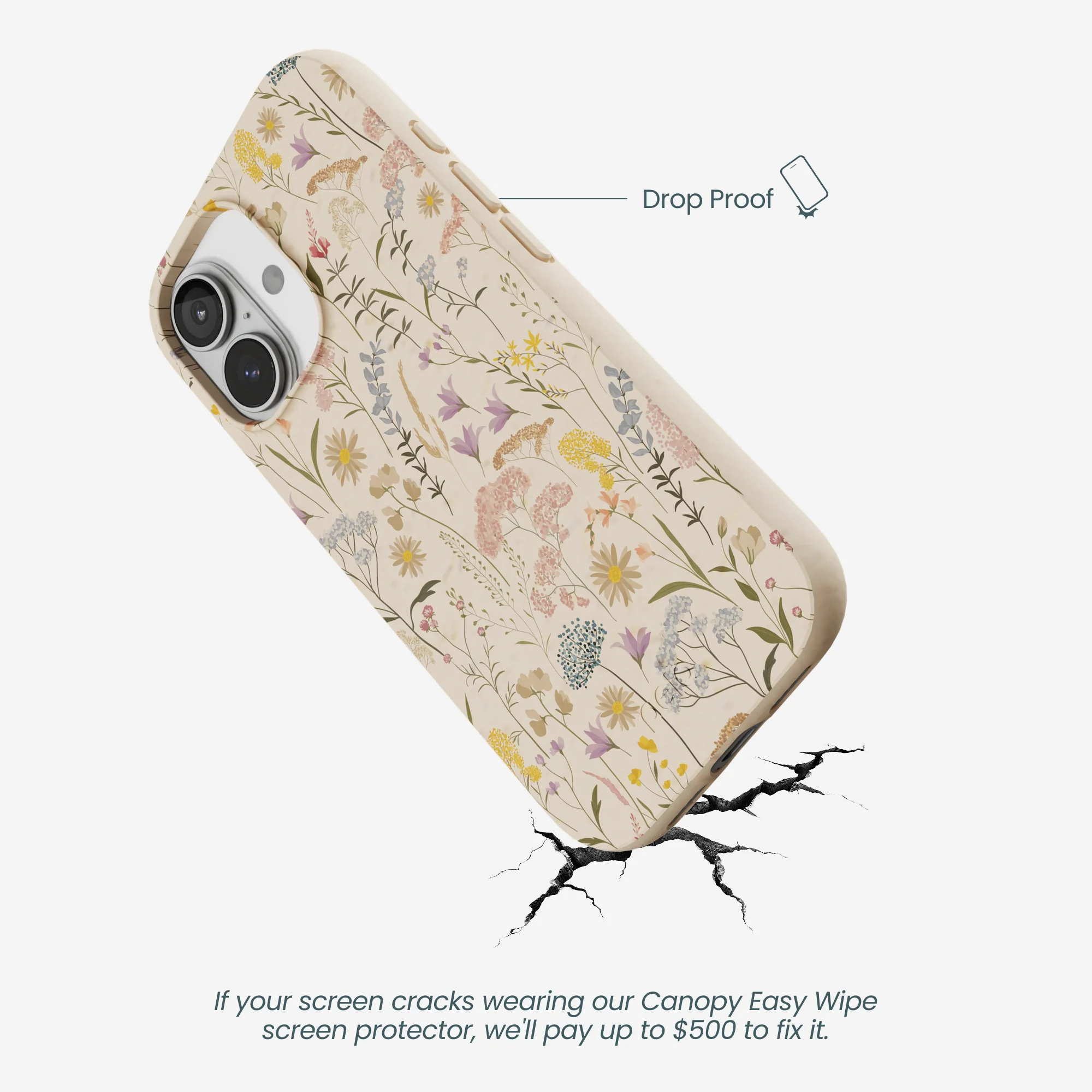 Seashell Dusty Petals iPhone 17 Case - Image 5