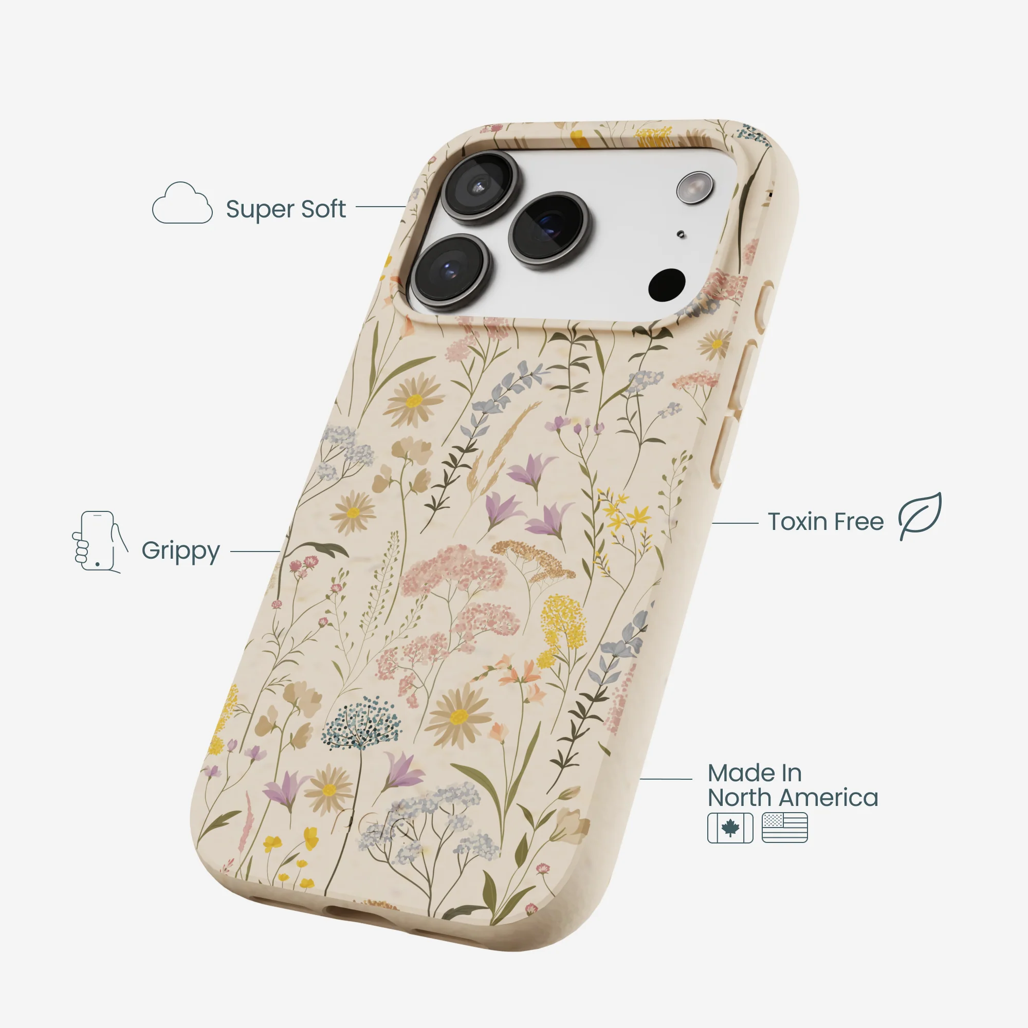 Seashell Dusty Petals iPhone 17 Pro Case - Image 4