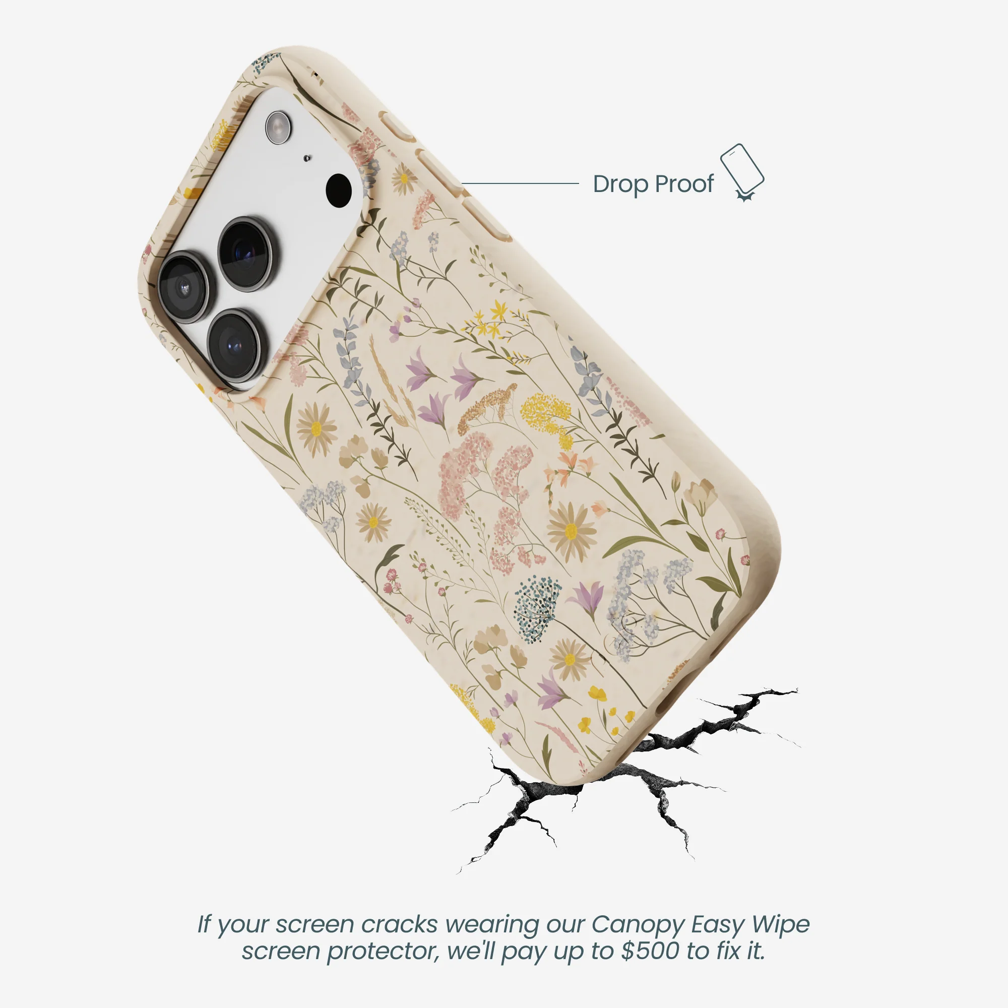 Seashell Dusty Petals iPhone 17 Pro Case - Image 5
