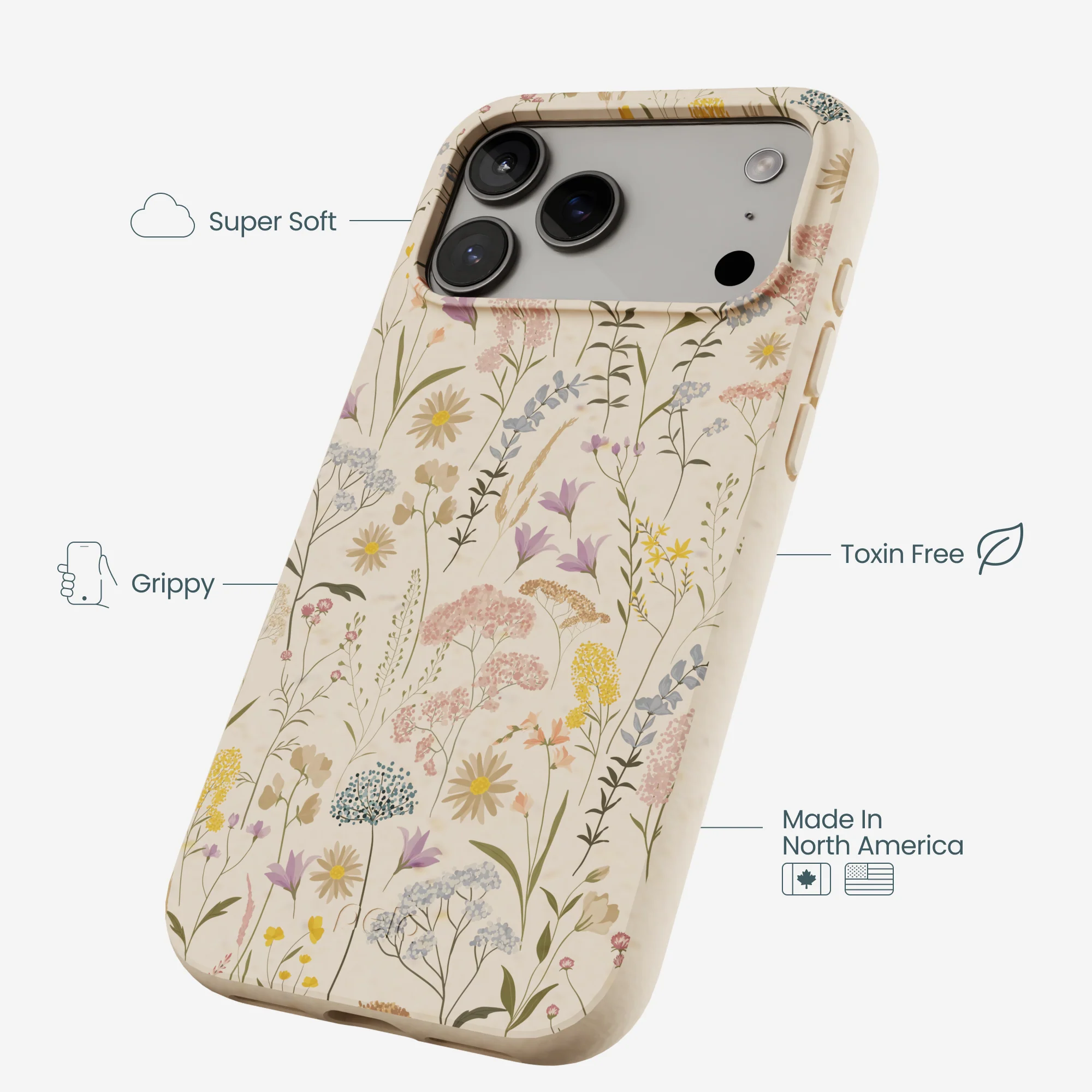 Seashell Dusty Petals iPhone 17 Pro Max Case - Image 4