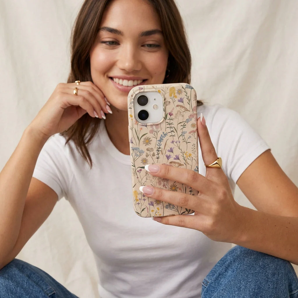 Seashell Dusty Petals iPhone 6/6s/7/8/SE Case - Image 2