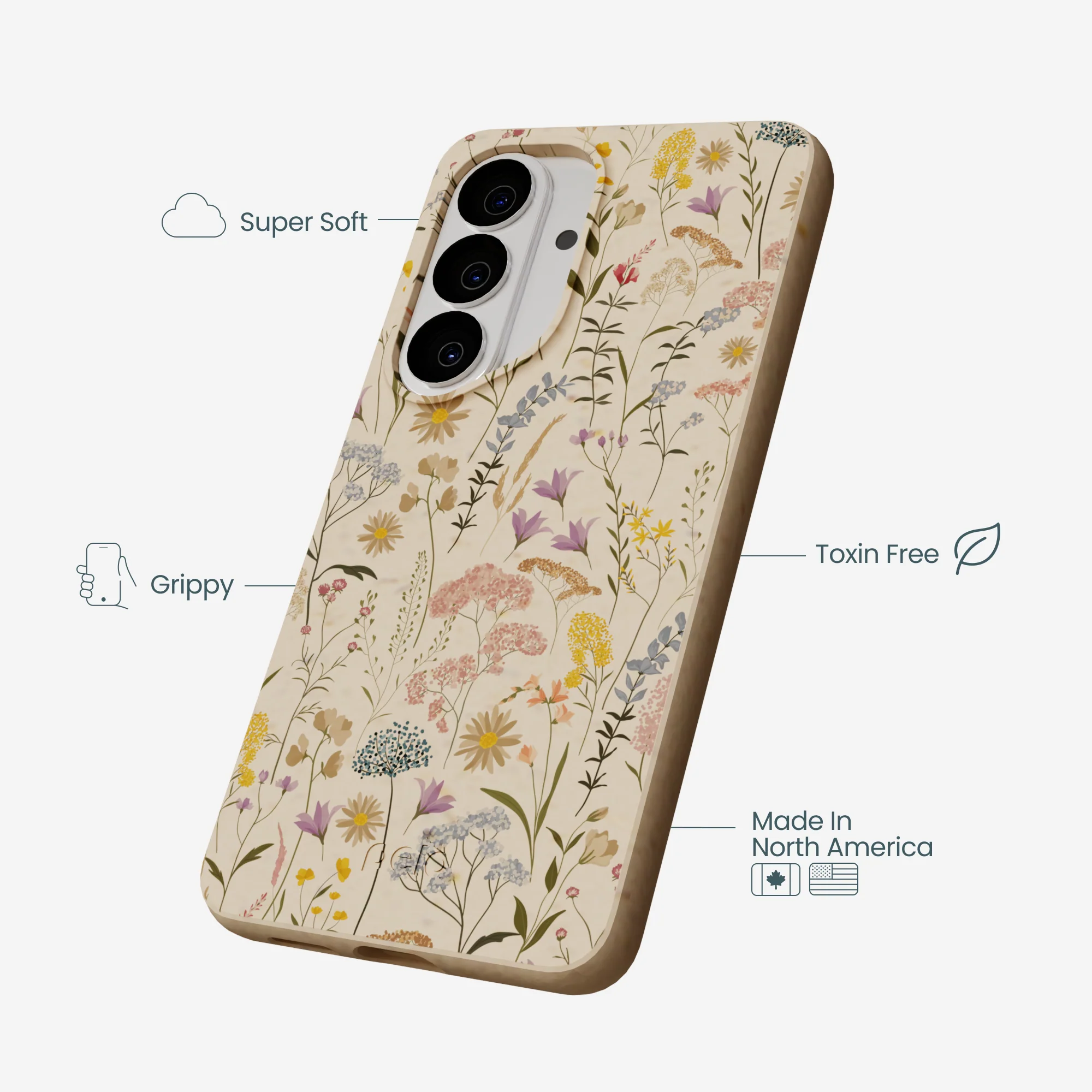 Seashell Dusty Petals Samsung Galaxy S26 Case - Image 3