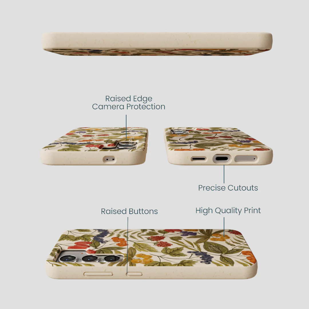 Seashell Fall Berries Samsung Galaxy S25 Case - Image 3