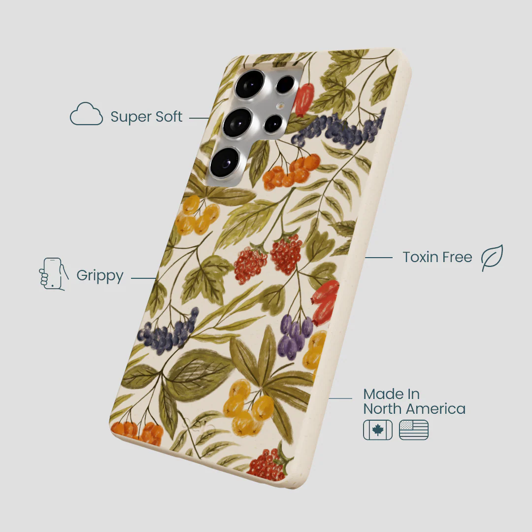 Seashell Fall Berries Samsung Galaxy S25 Ultra Case - Image 4