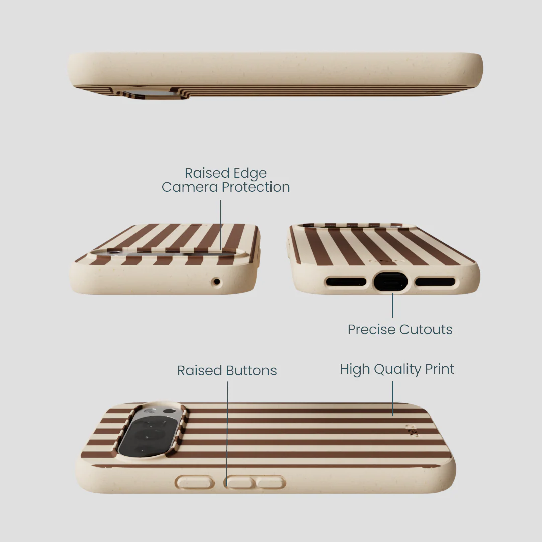 Seashell Fawn Stripes Google Pixel 10/10 Pro Case - Image 3