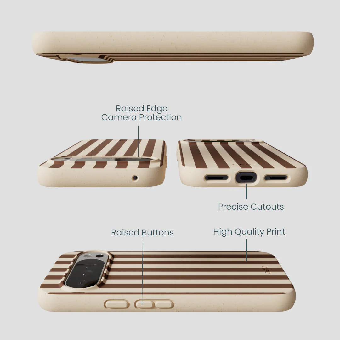 Seashell Fawn Stripes Google Pixel 10 Pro XL Case - Image 3