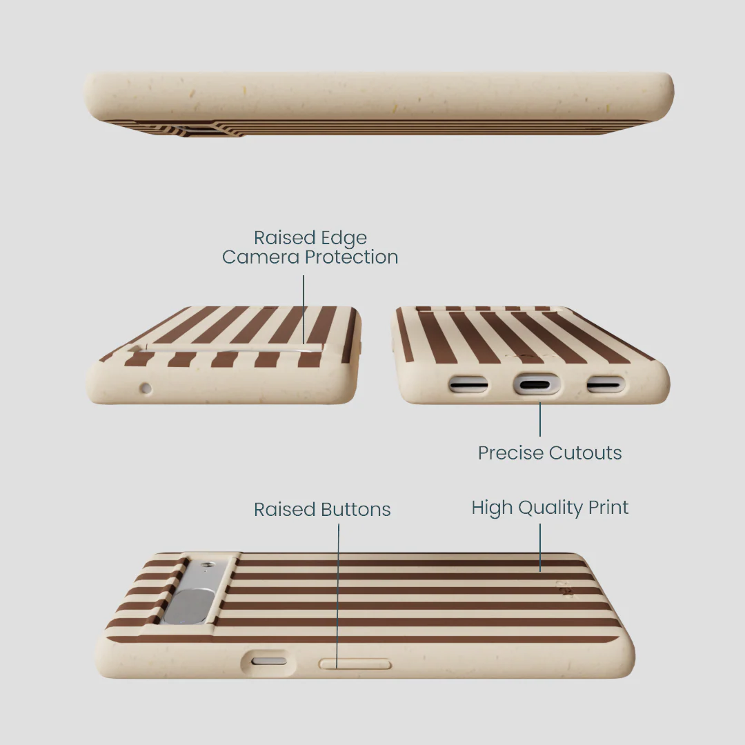 Seashell Fawn Stripes Google Pixel 7 Case - Image 3