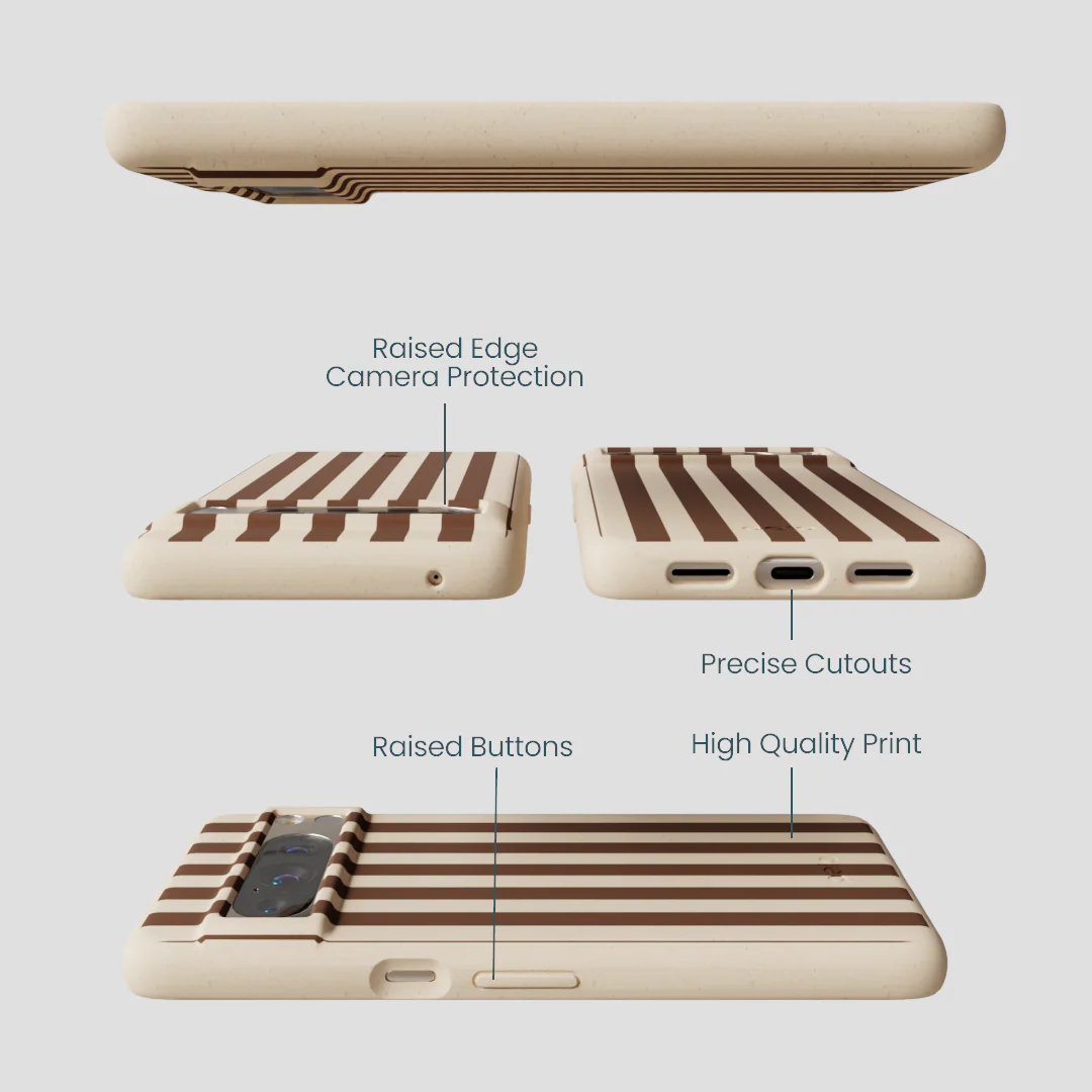 Seashell Fawn Stripes Google Pixel 8 Pro Case - Image 3
