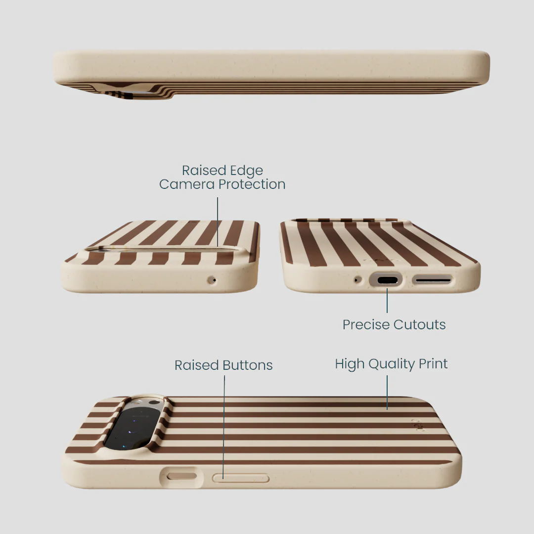 Seashell Fawn Stripes Google Pixel 9 Pro XL Case - Image 3