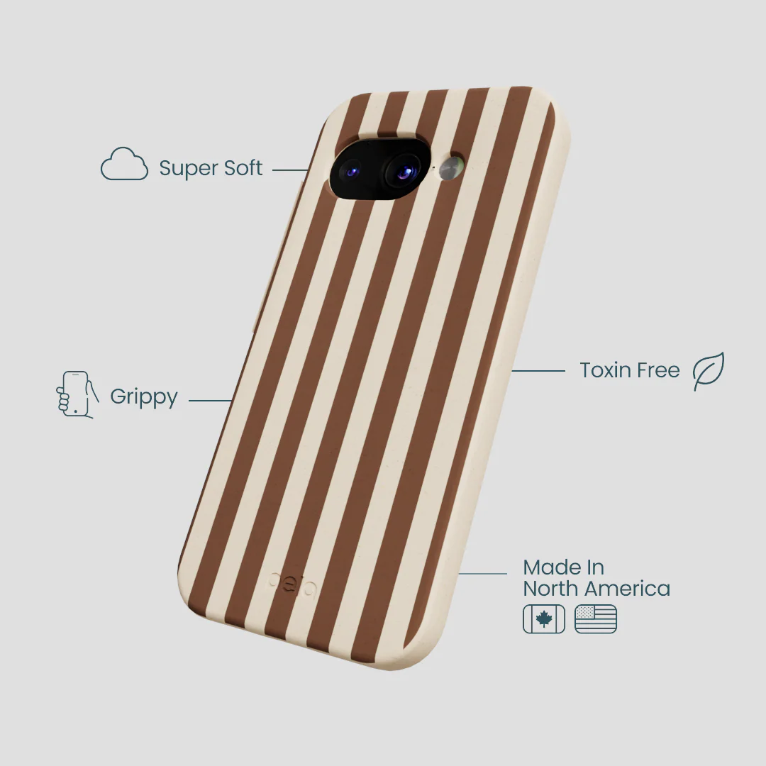 Seashell Fawn Stripes Google Pixel 9a Case - Image 4