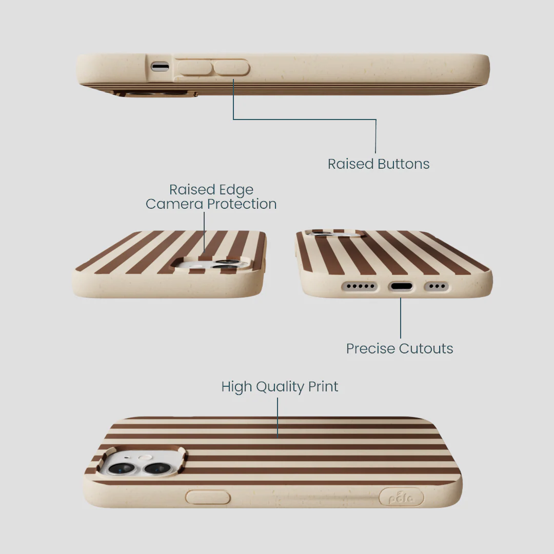 Seashell Fawn Stripes iPhone 12/ iPhone 12 Pro Case - Image 3