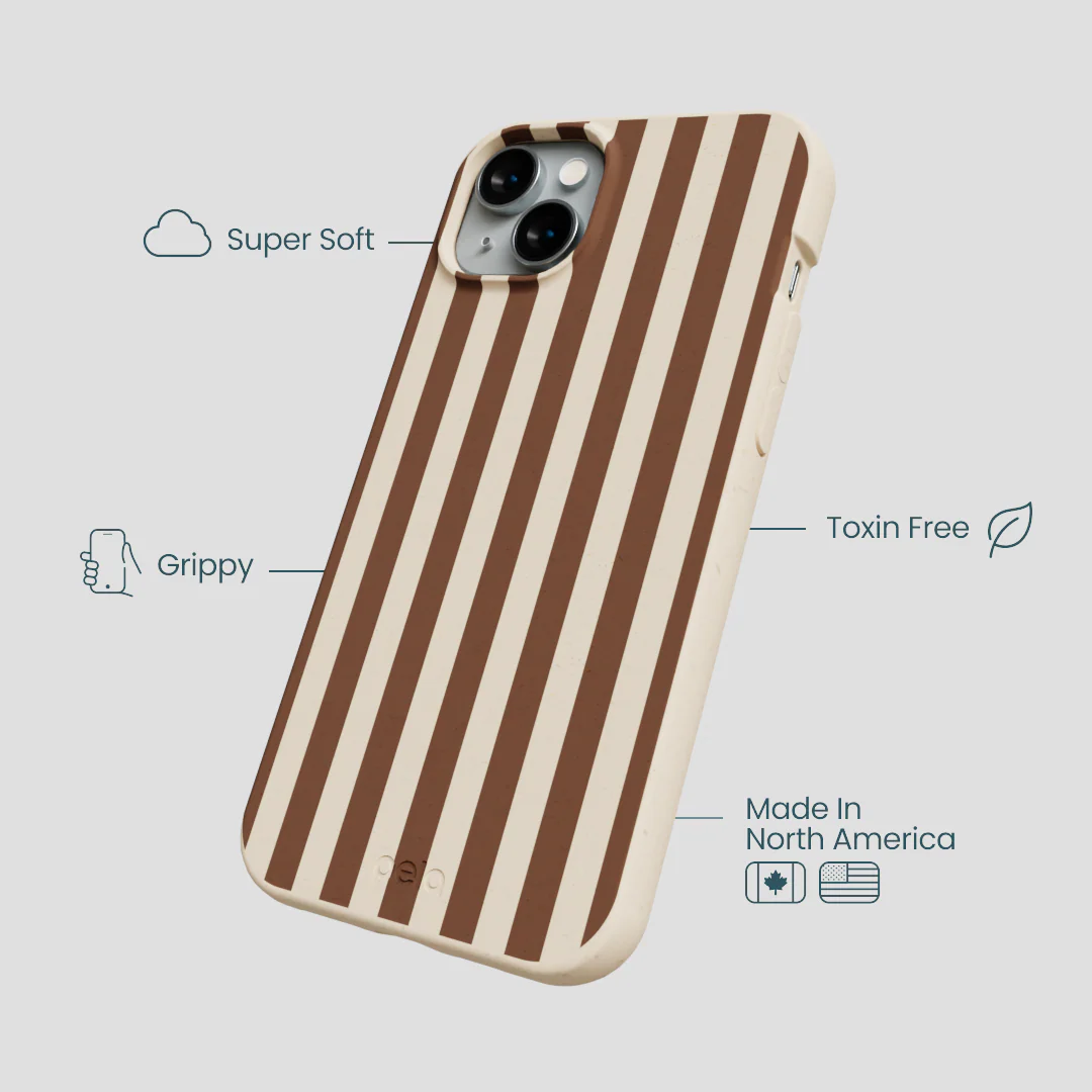 Seashell Fawn Stripes iPhone 14 Plus Case - Image 4