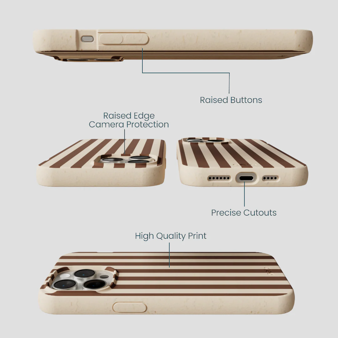 Seashell Fawn Stripes iPhone 14 Pro Max Case - Image 3