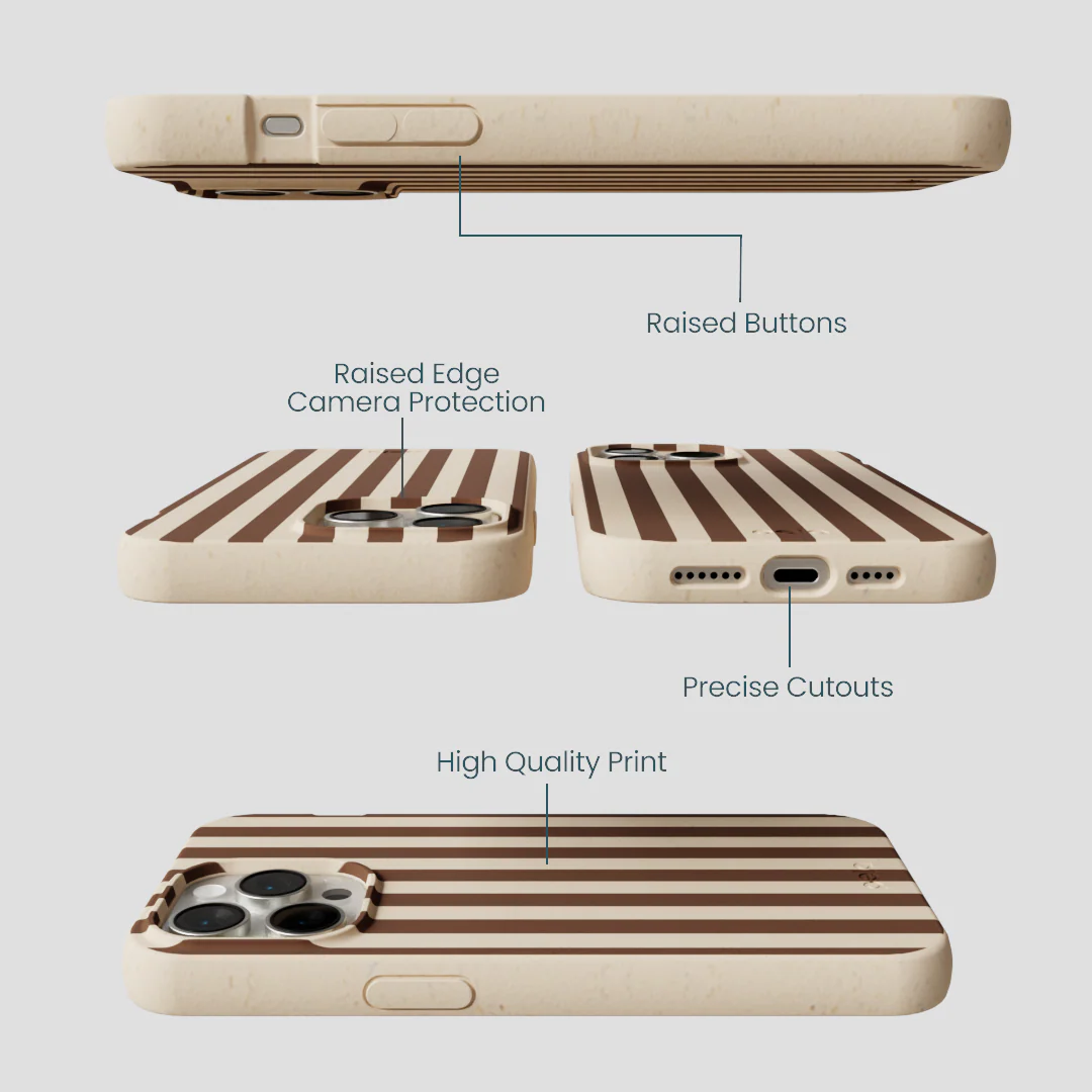 Seashell Fawn Stripes iPhone 15 Pro Max Case - Image 3