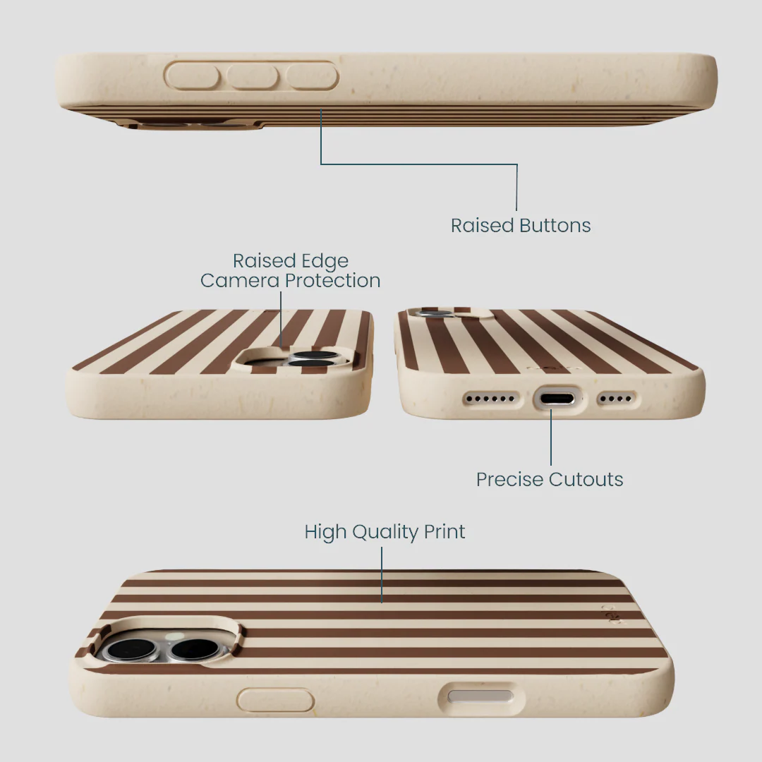 Seashell Fawn Stripes iPhone 16 Plus Case - Image 3