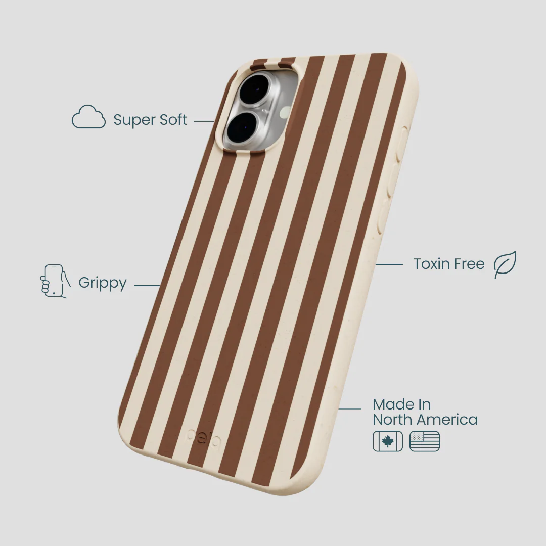 Seashell Fawn Stripes iPhone 16 Plus Case - Image 4