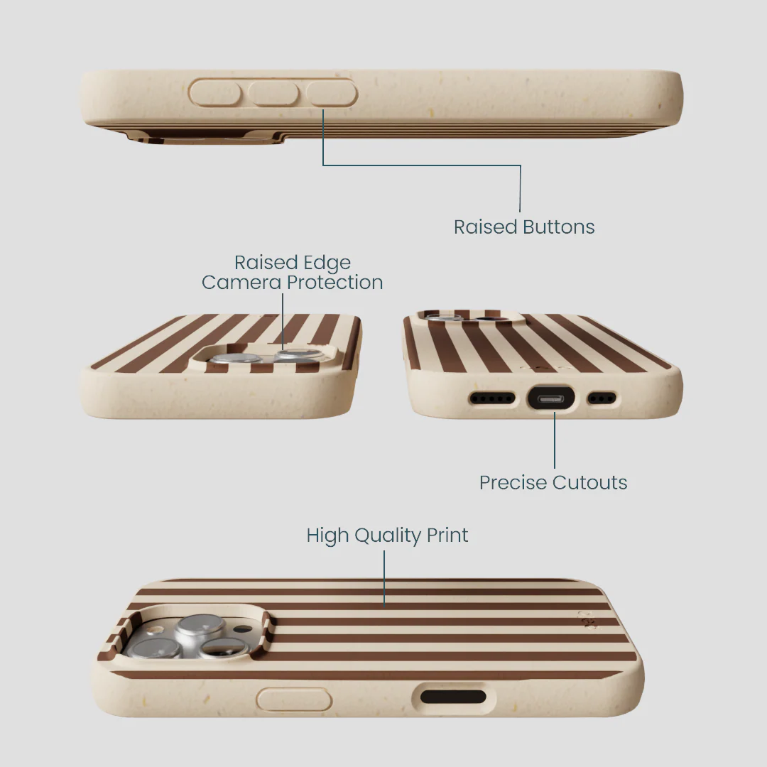 Seashell Fawn Stripes iPhone 16 Pro Case - Image 3