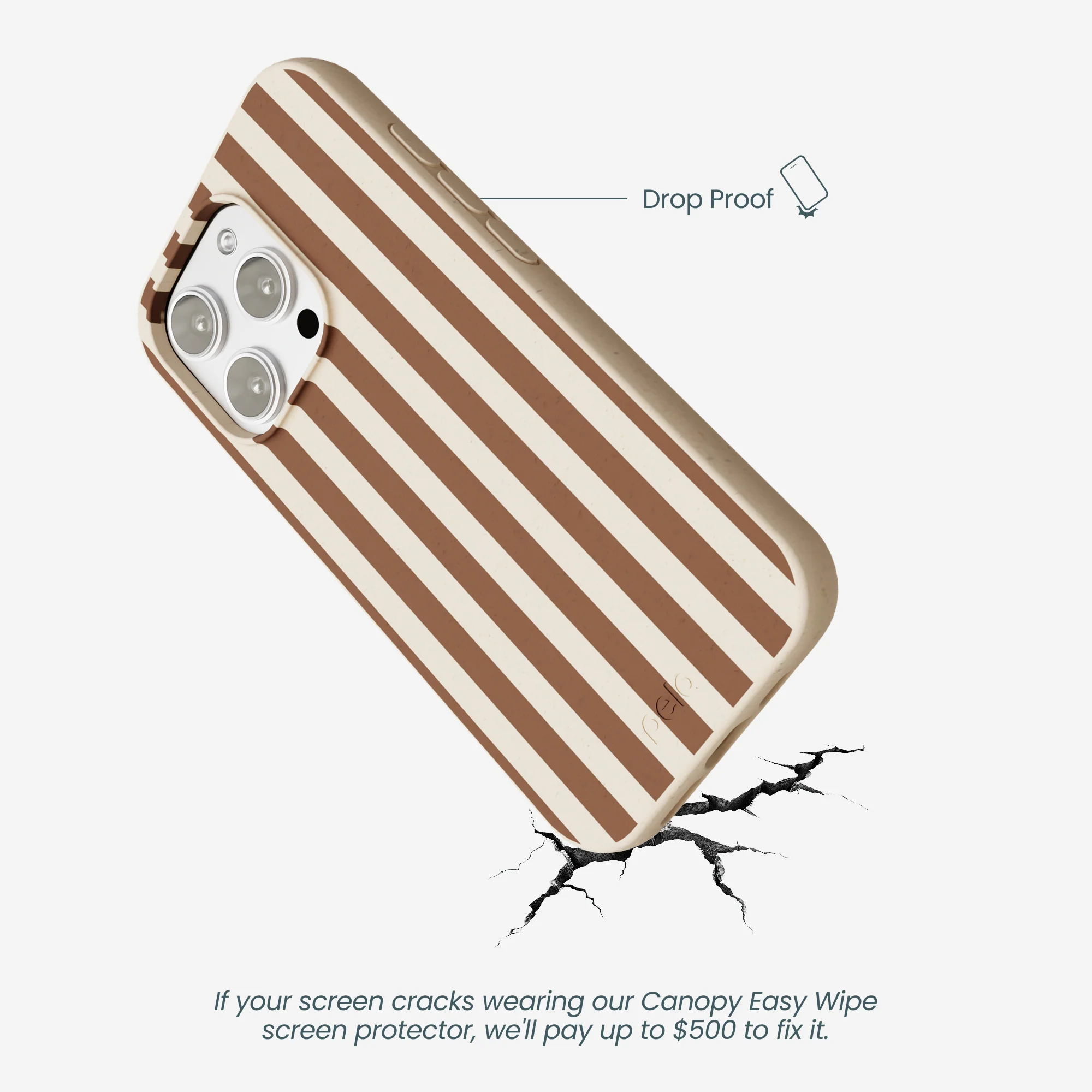 Seashell Fawn Stripes iPhone 16 Pro Max Case - Image 5