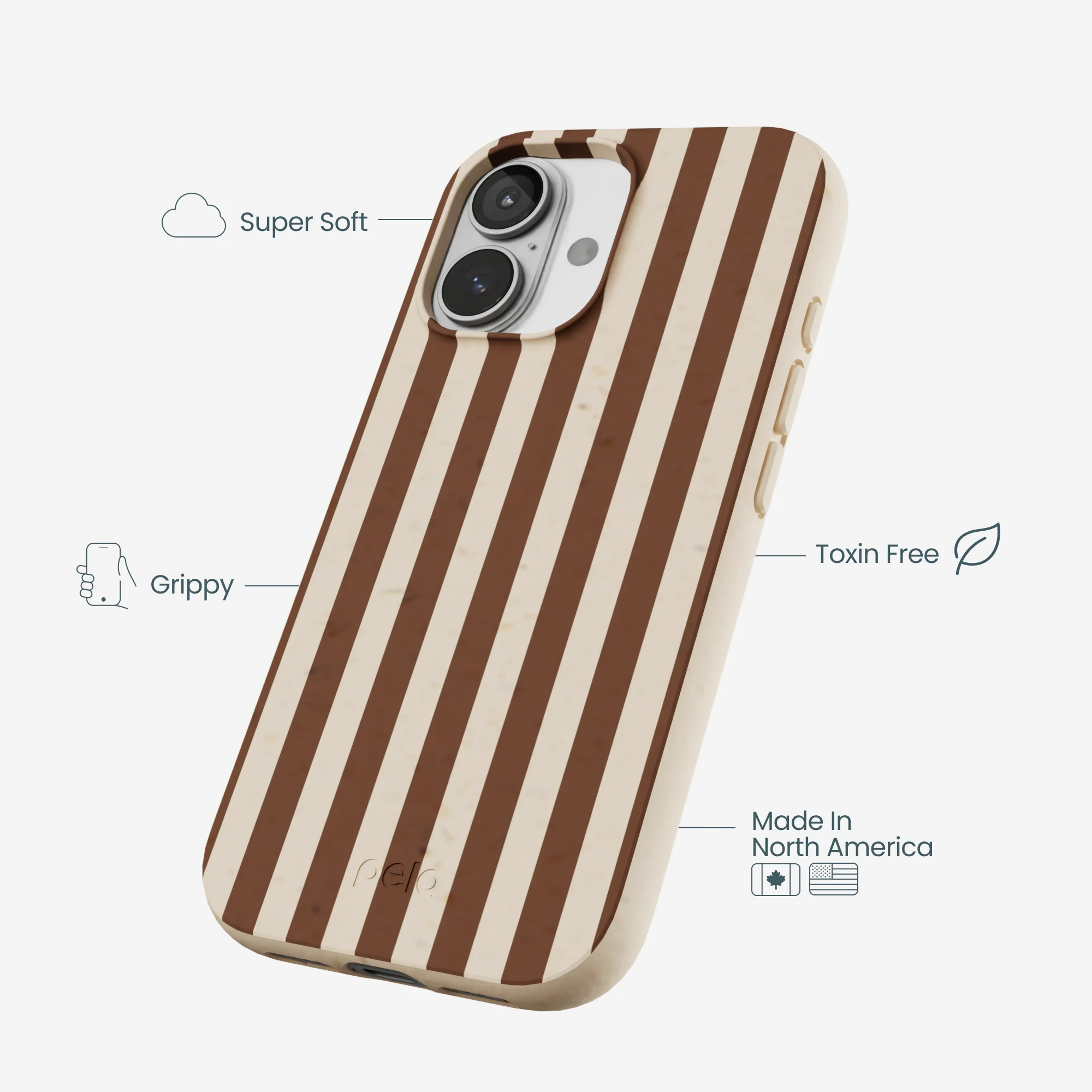 Seashell Fawn Stripes iPhone 17 Case - Image 4