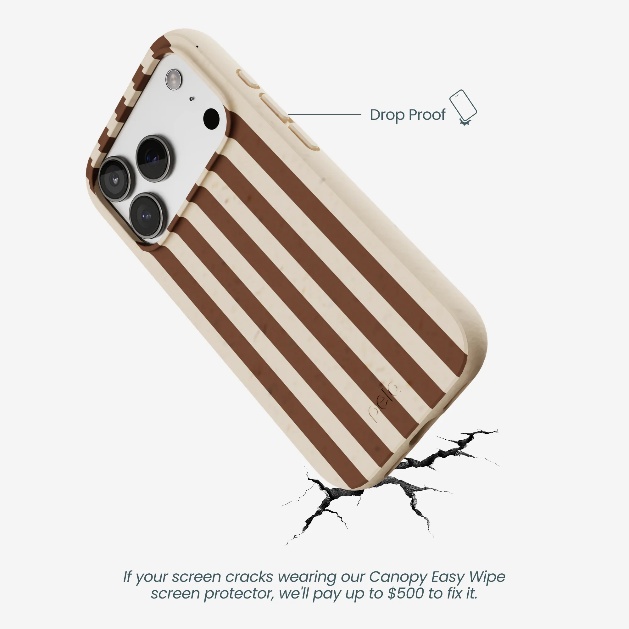 Seashell Fawn Stripes iPhone 17 Pro Case - Image 5
