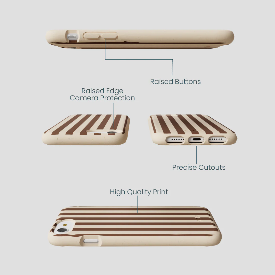 Seashell Fawn Stripes iPhone 6/6s/7/8/SE Case - Image 3