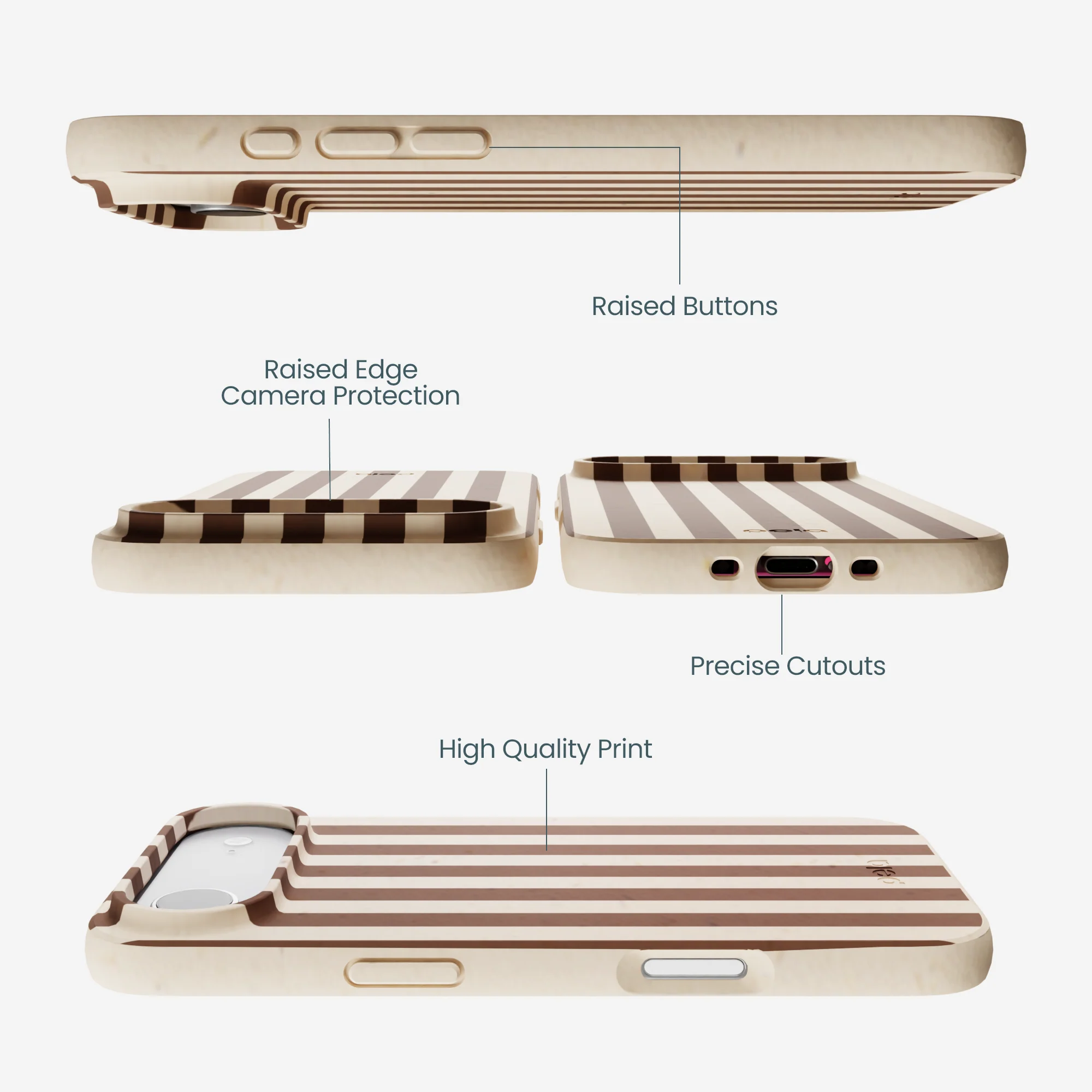 Seashell Fawn Stripes iPhone Air Case - Image 3