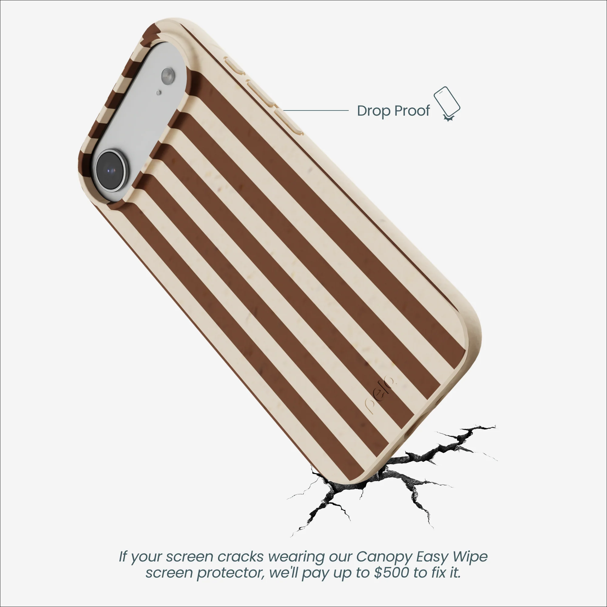 Seashell Fawn Stripes iPhone Air Case - Image 5