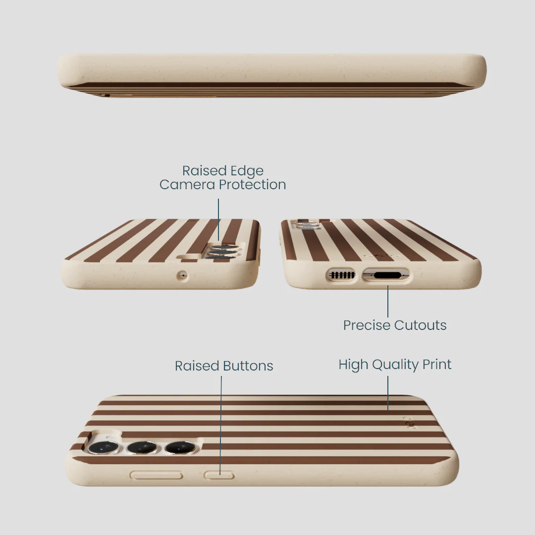 Seashell Fawn Stripes Samsung Galaxy S23+(Plus) Case - Image 3