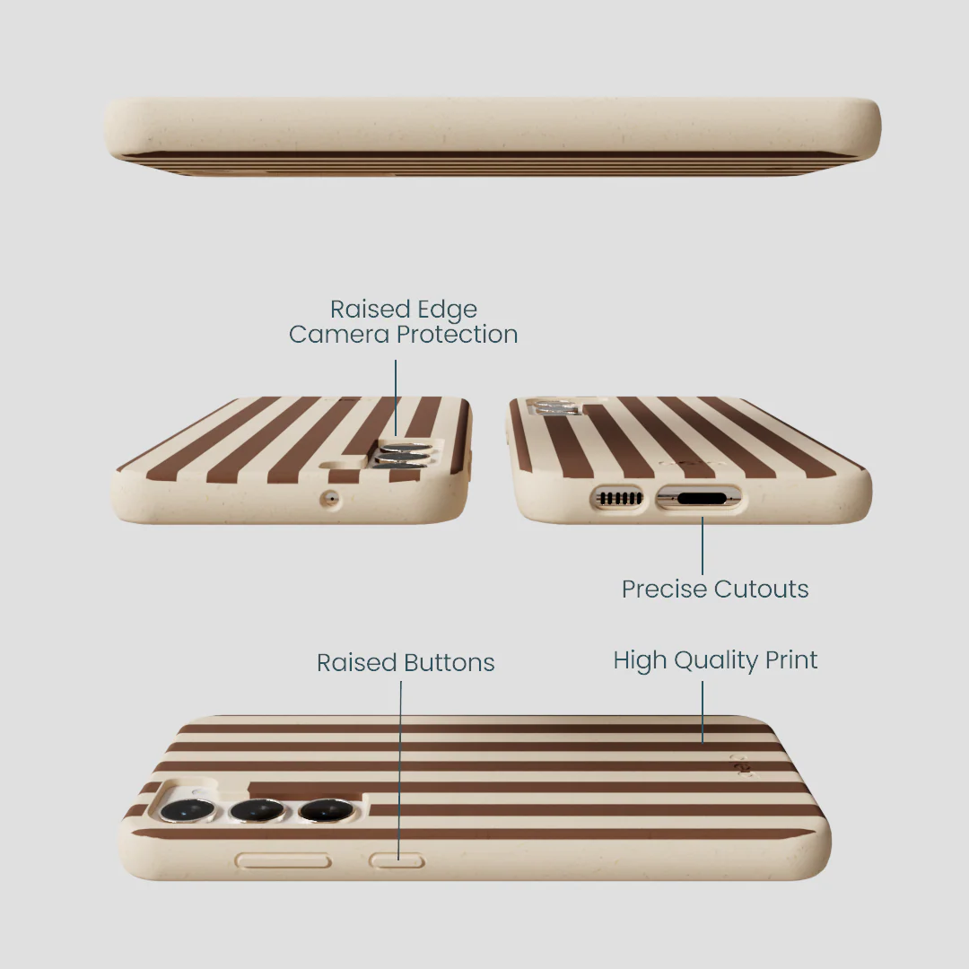 Seashell Fawn Stripes Samsung Galaxy S24+(Plus) Case - Image 3