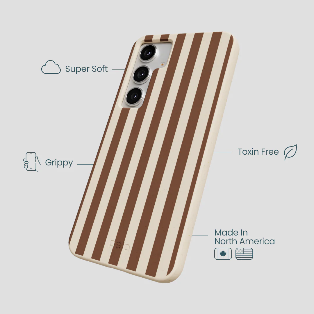Seashell Fawn Stripes Samsung Galaxy S25+(Plus) Case - Image 4