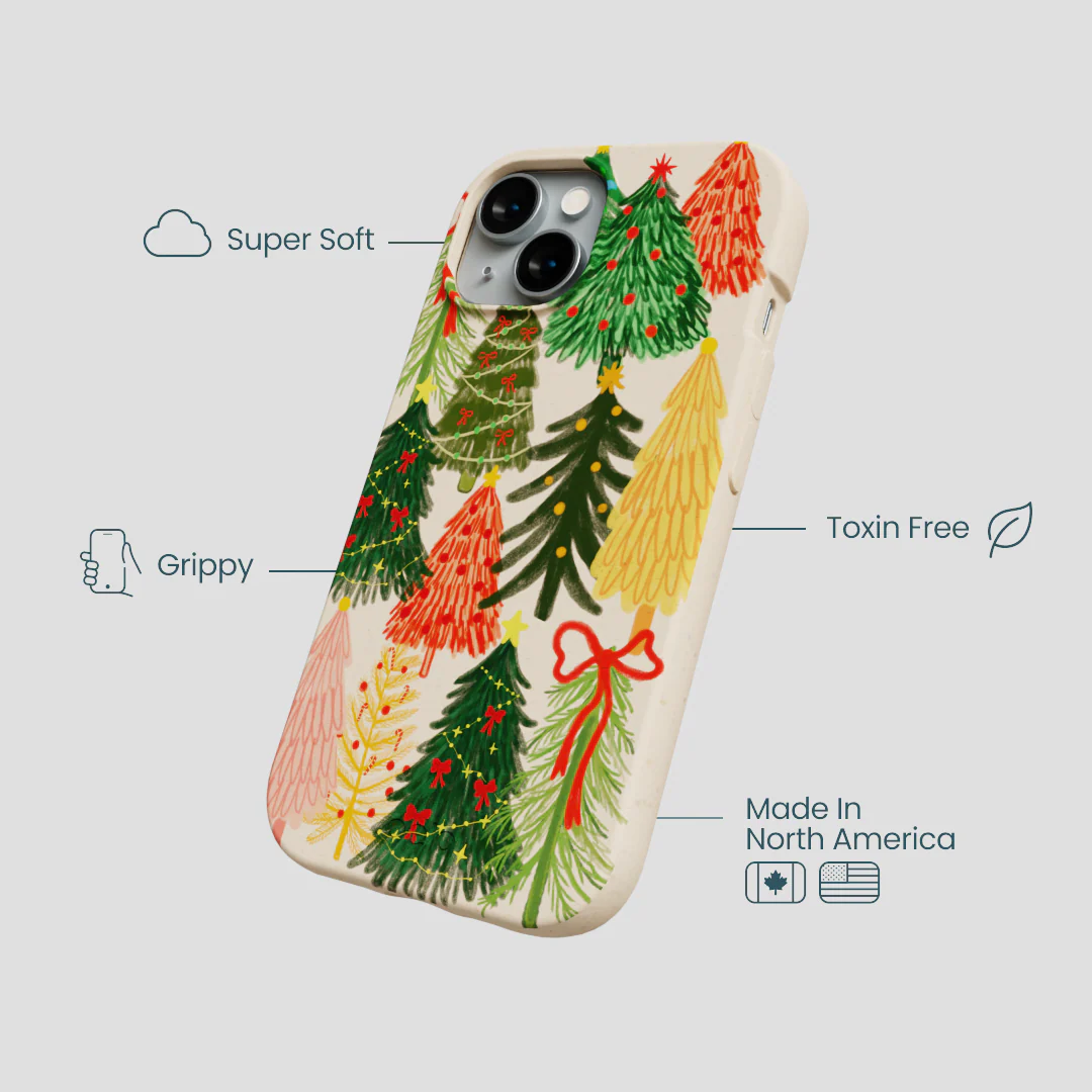 Seashell Festive Trees iPhone 14 Case - Image 4