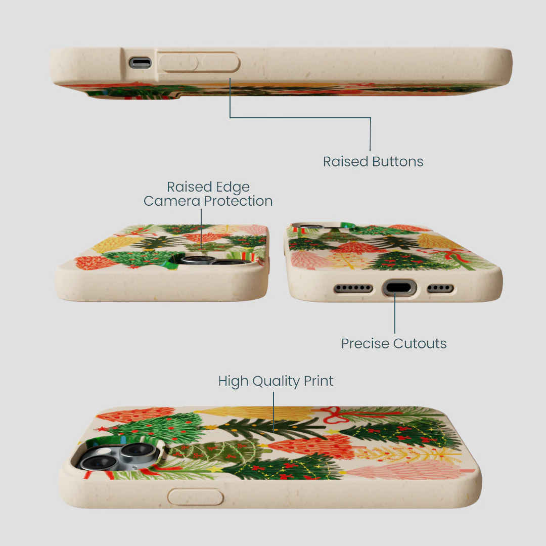 Seashell Festive Trees iPhone 15 Plus Case - Image 3