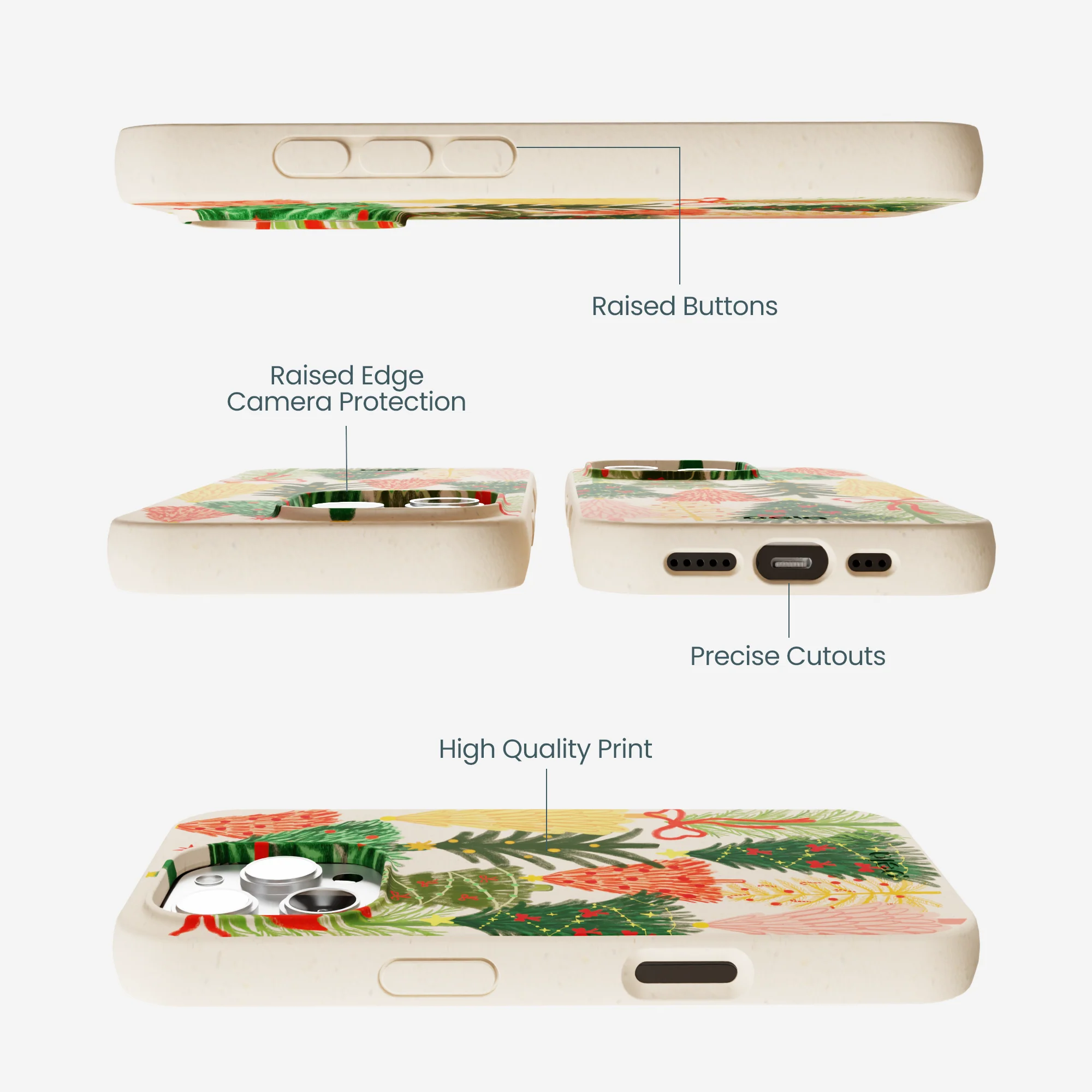 Seashell Festive Trees iPhone 16 Pro Max Case - Image 3