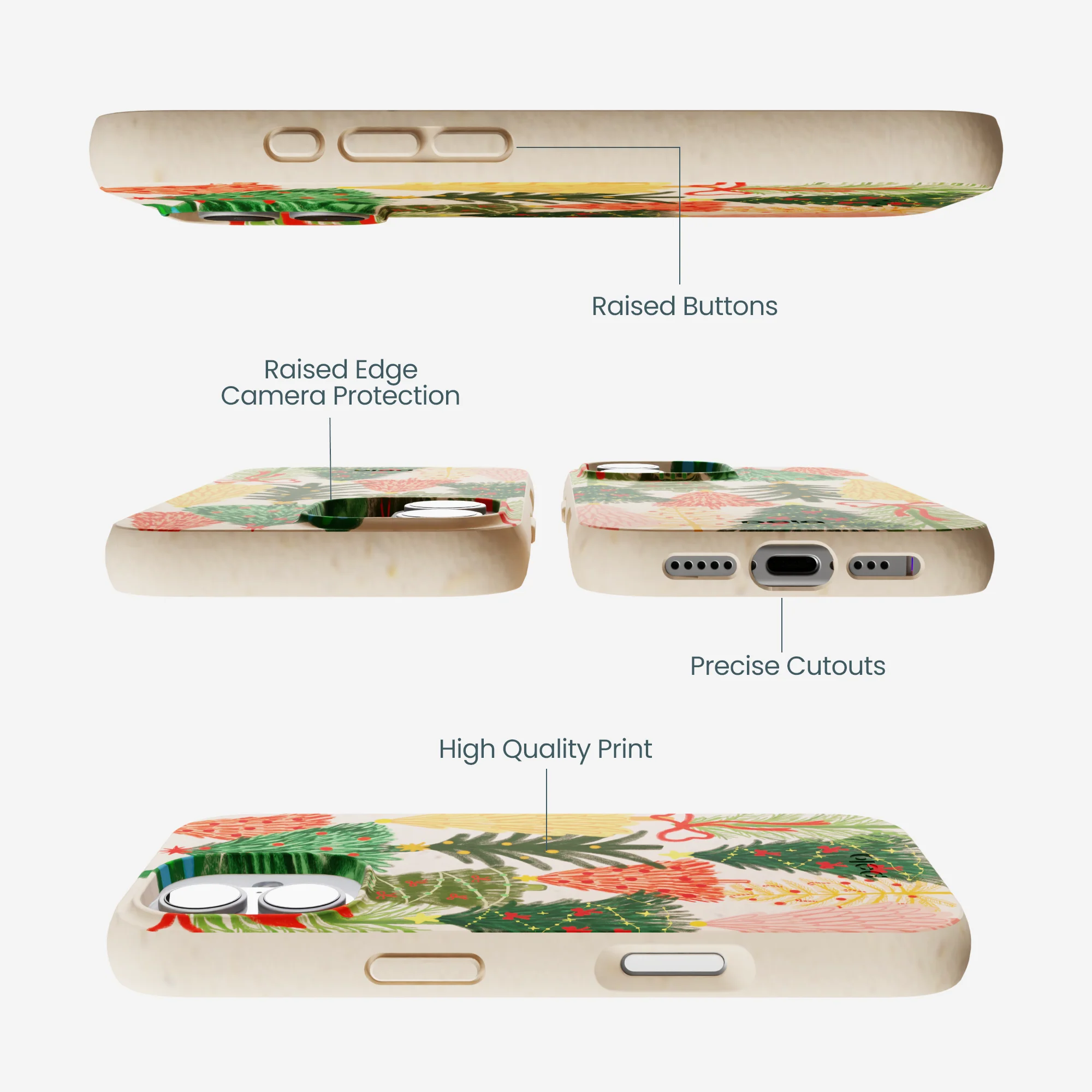 Seashell Festive Trees iPhone 17 Case - Image 3