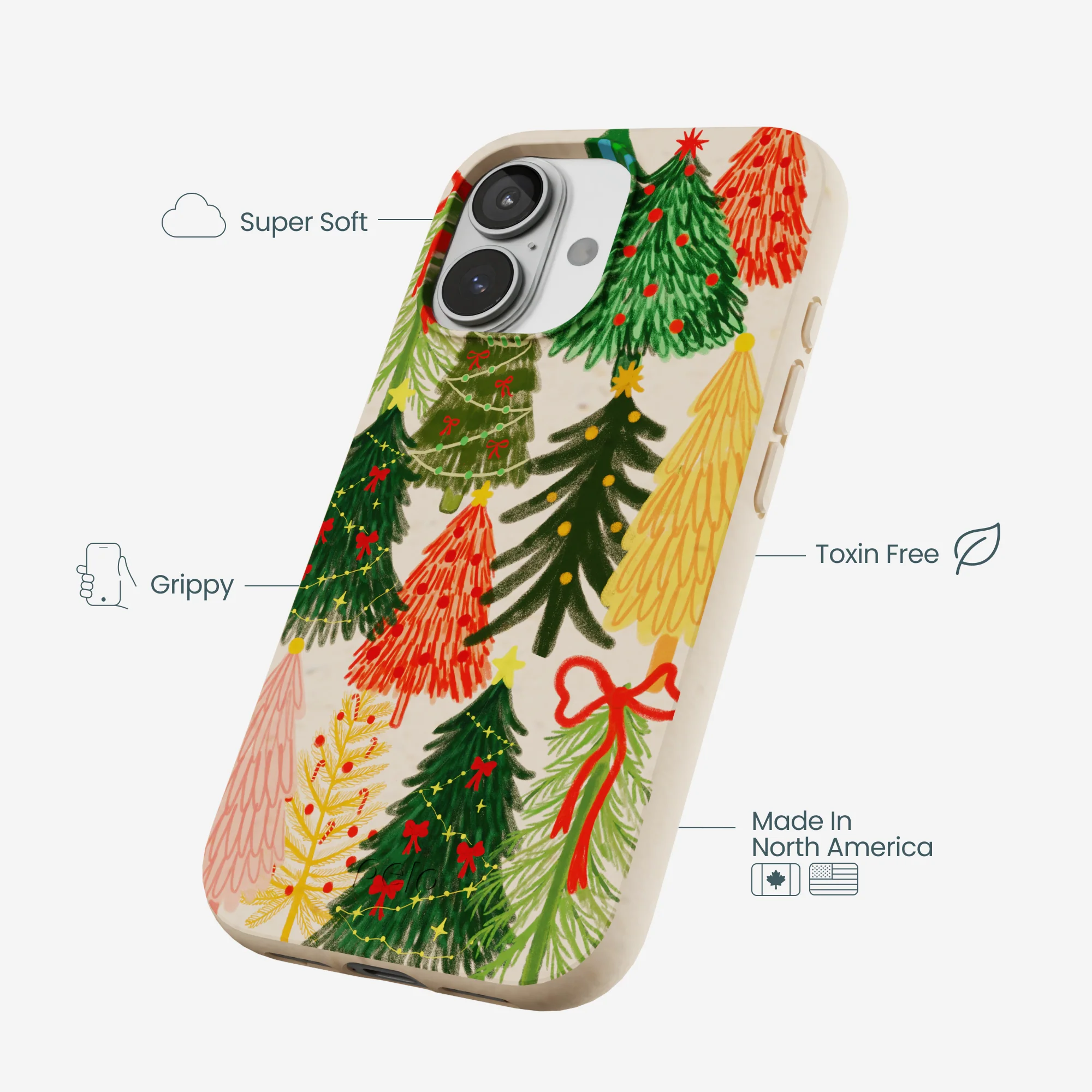 Seashell Festive Trees iPhone 17 Case - Image 4