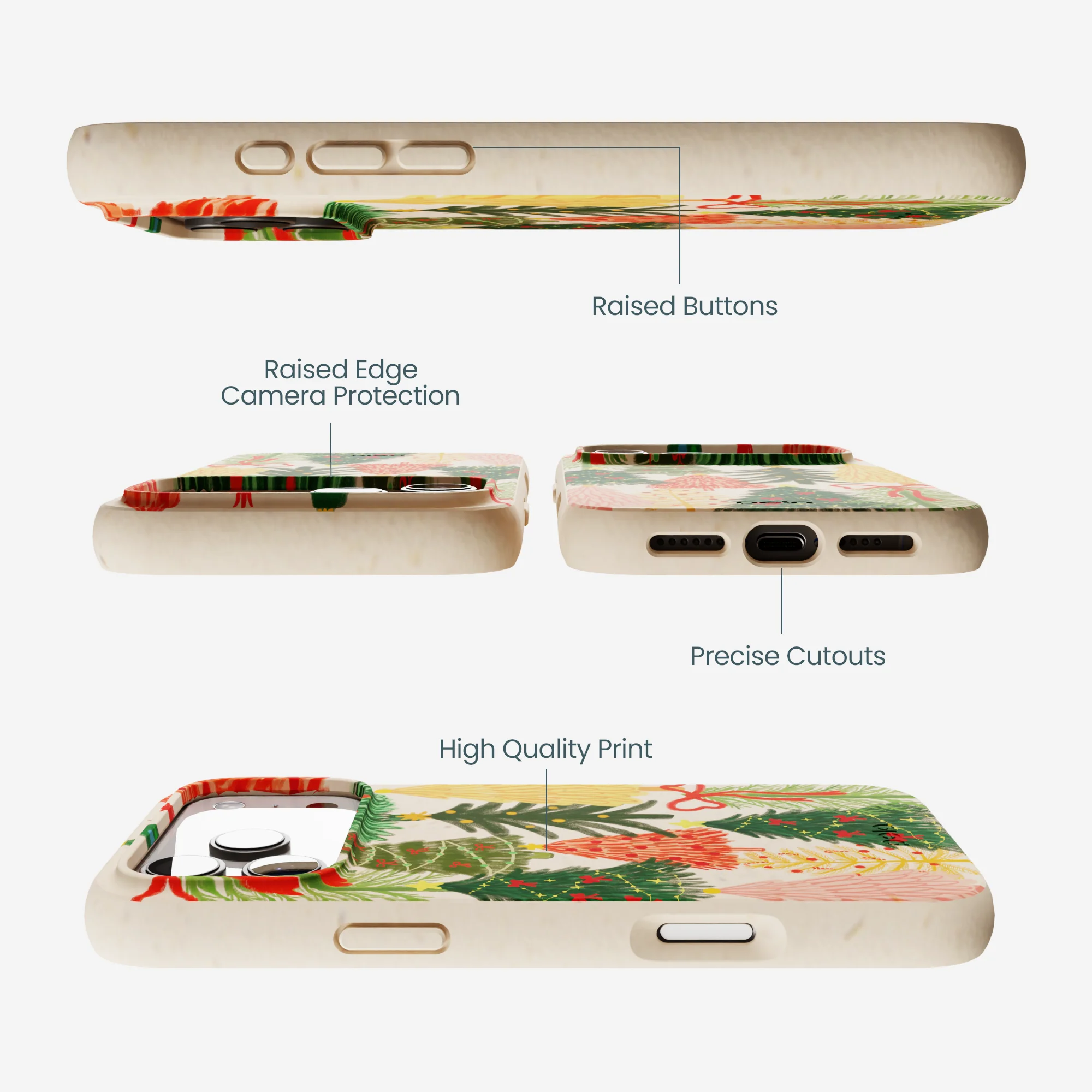 Seashell Festive Trees iPhone 17 Pro Max Case - Image 3