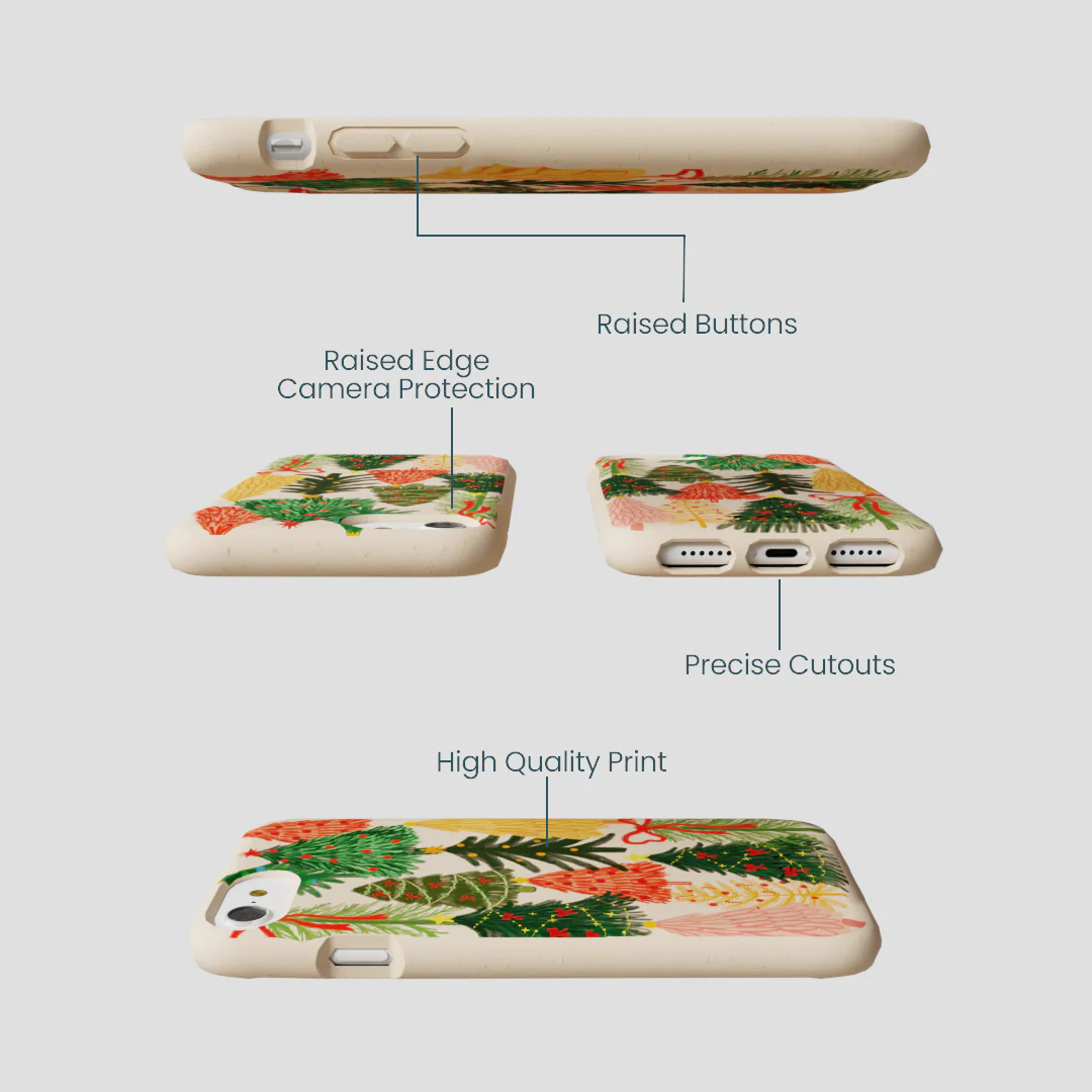 Seashell Festive Trees iPhone 6/6s/7/8/SE Case - Image 3