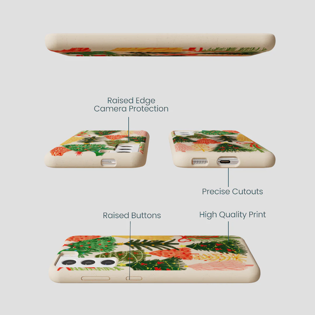 Seashell Festive Trees Samsung Galaxy S22 Case - Image 3
