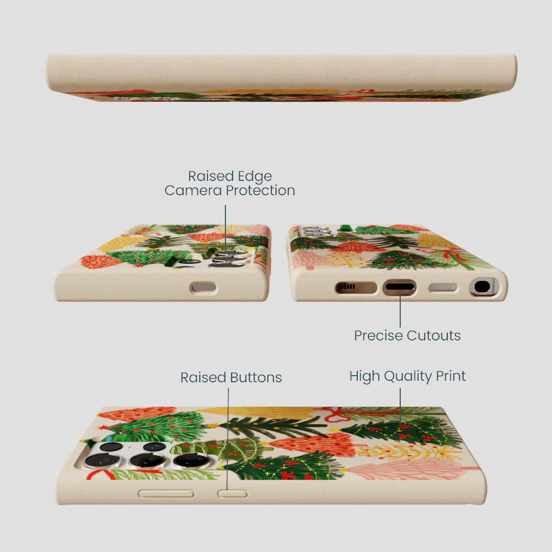 Seashell Festive Trees Samsung Galaxy S24 Ultra Case - Image 3