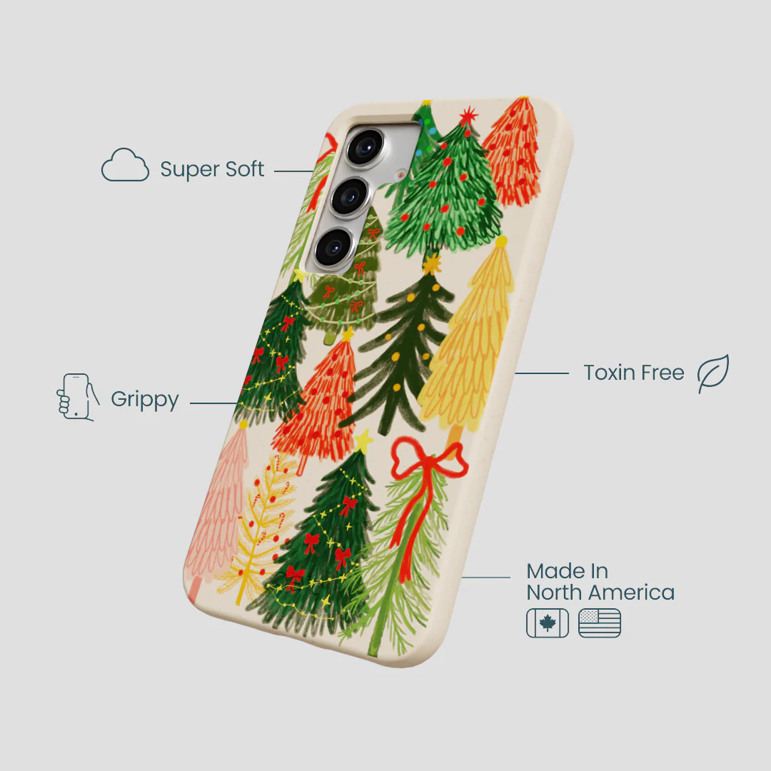 Seashell Festive Trees Samsung Galaxy S25 Case - Image 4