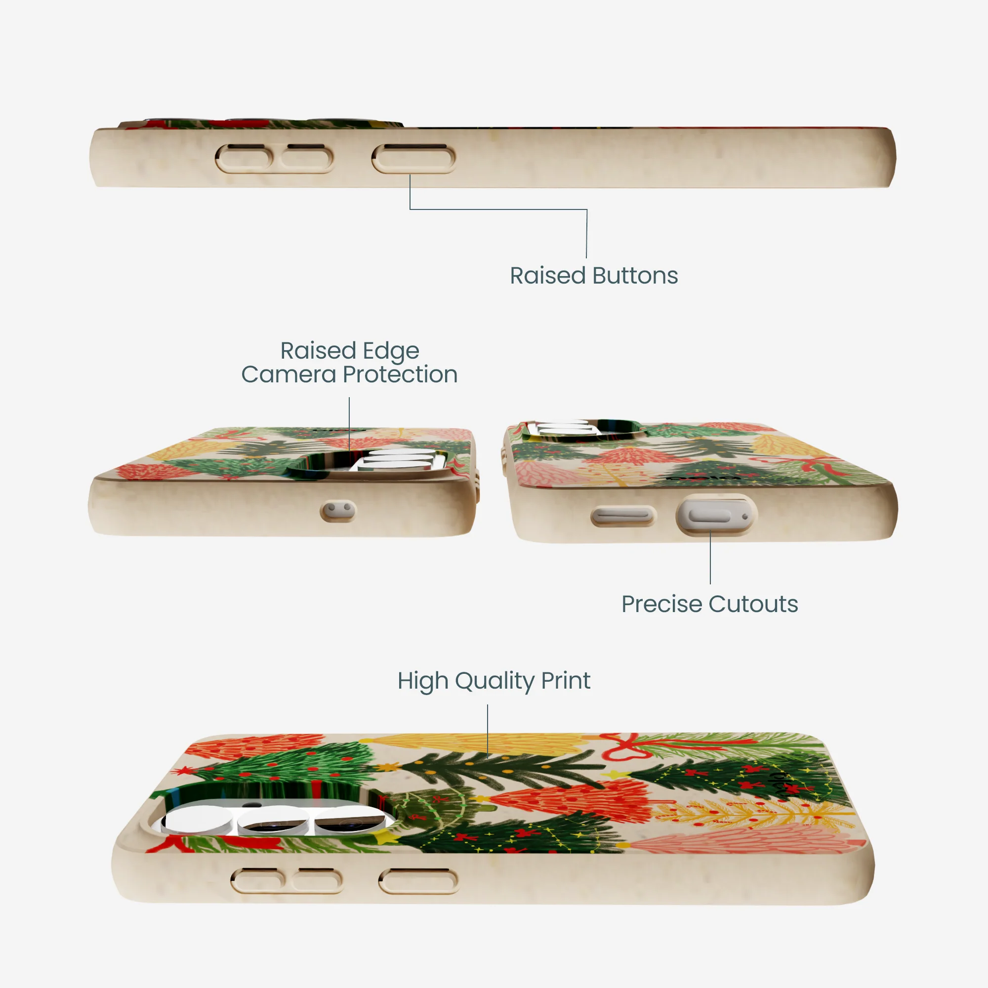 Seashell Festive Trees Samsung Galaxy S26 Case - Image 3