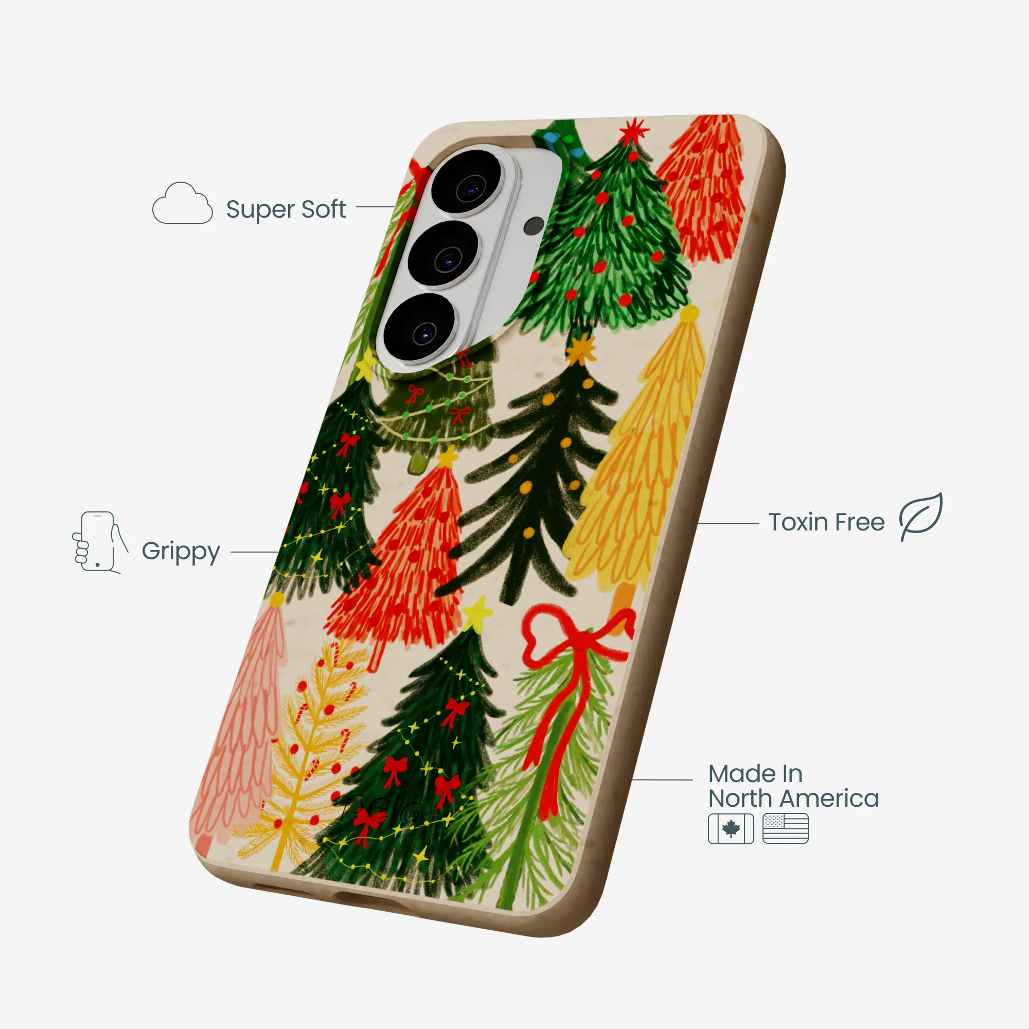 Seashell Festive Trees Samsung Galaxy S26 Case - Image 4