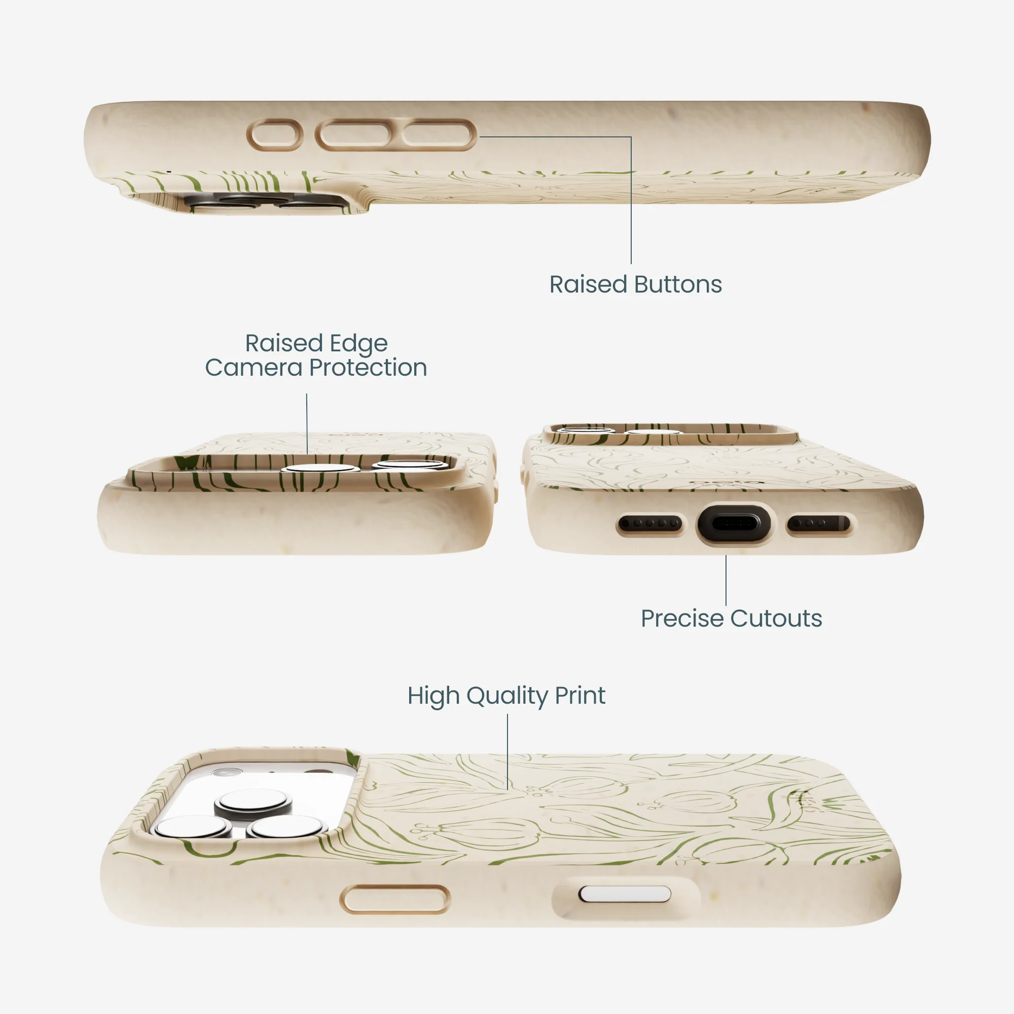 Seashell Floral Flow iPhone 17 Pro Case - Image 3
