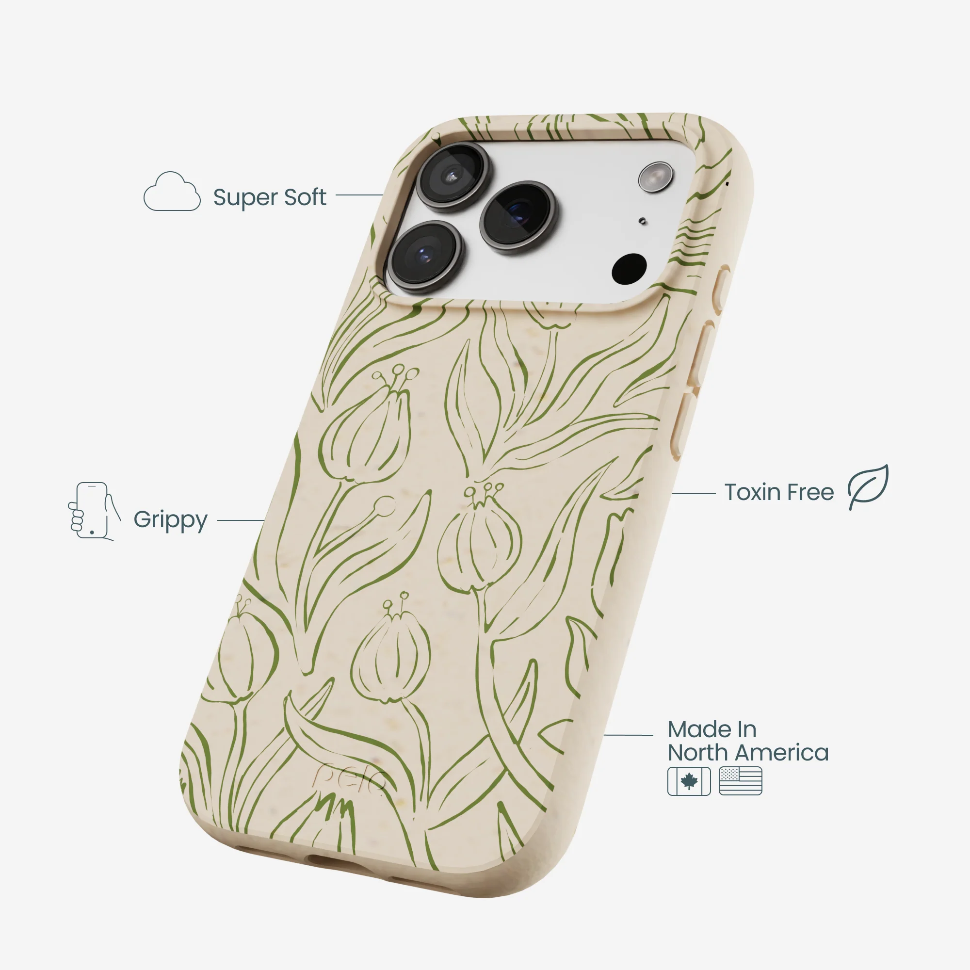 Seashell Floral Flow iPhone 17 Pro Case - Image 4