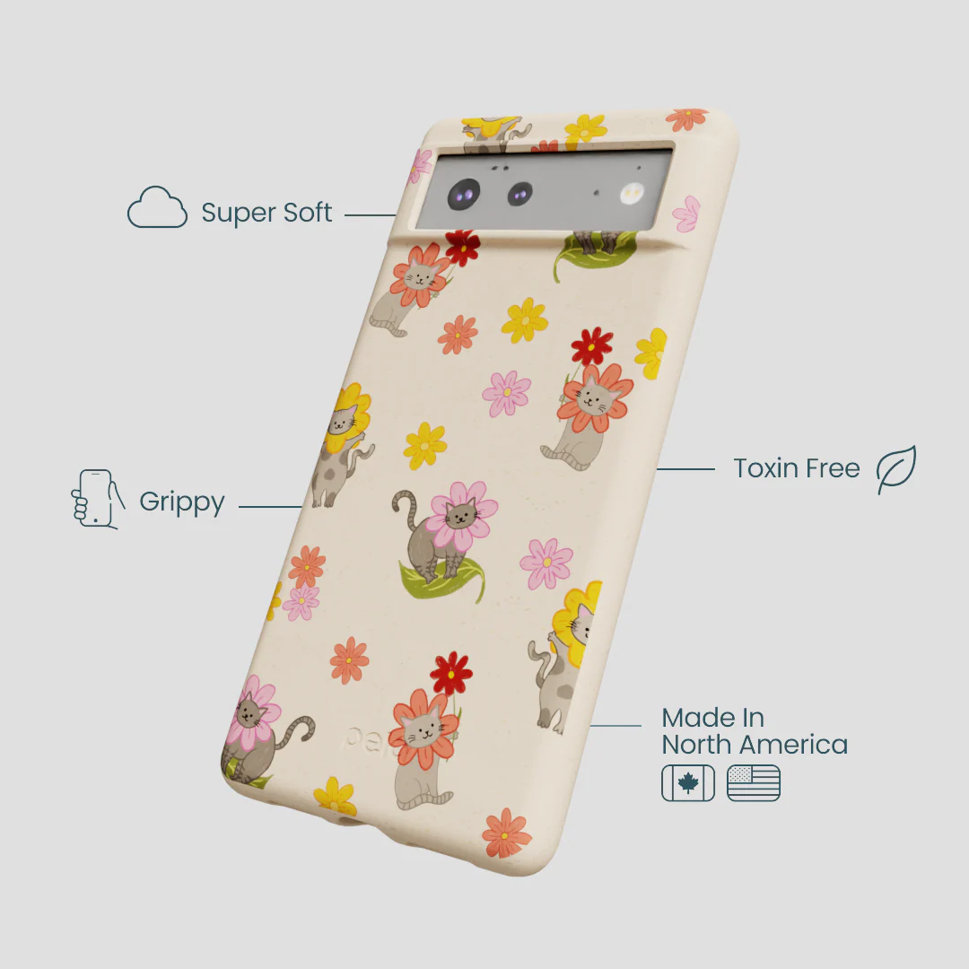 Seashell Flower Cats Google Pixel 6a Case - Image 3
