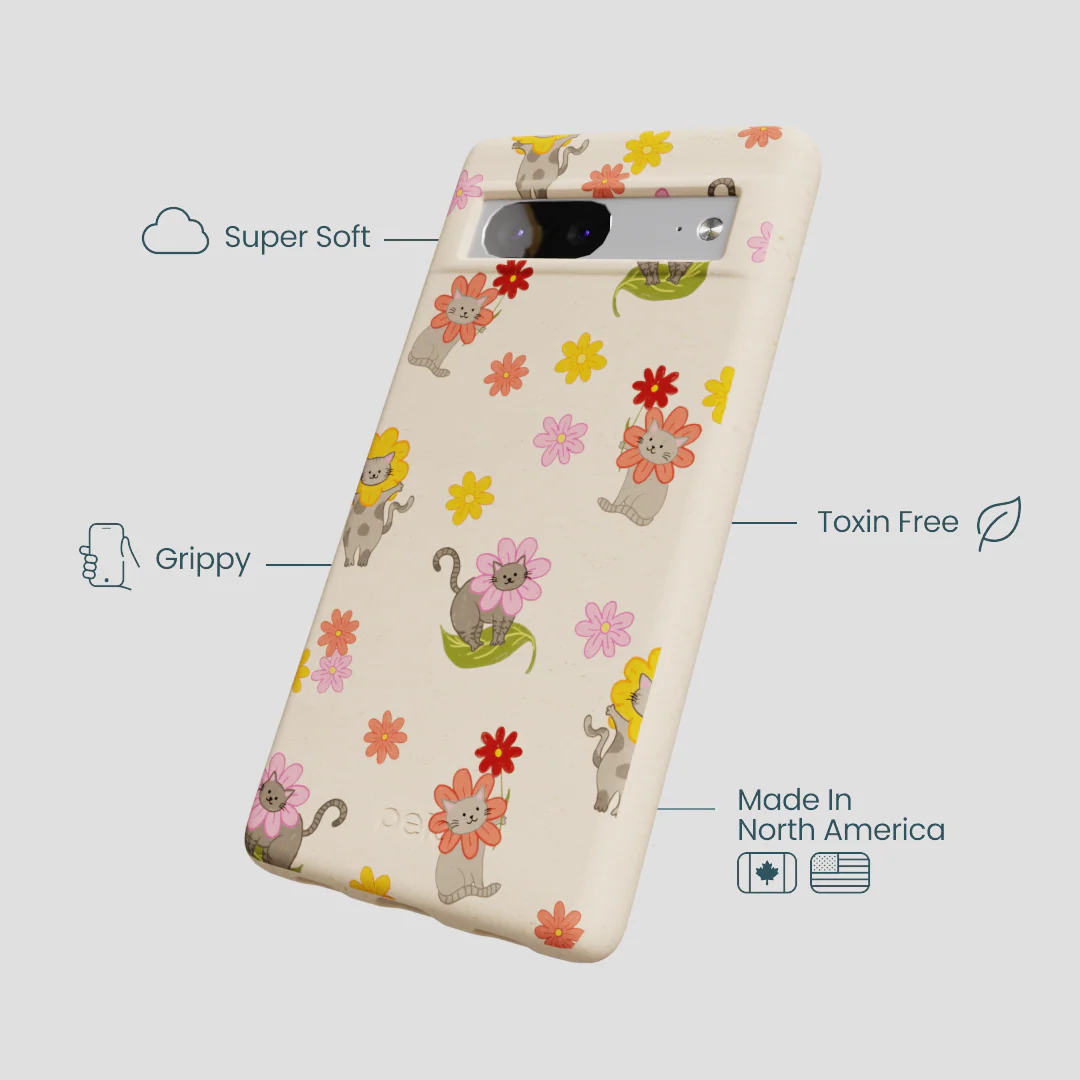 Seashell Flower Cats Google Pixel 7a Case - Image 3