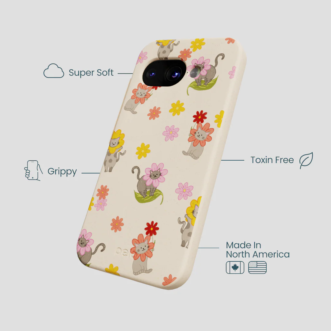 Seashell Flower Cats Google Pixel 9a Case - Image 3
